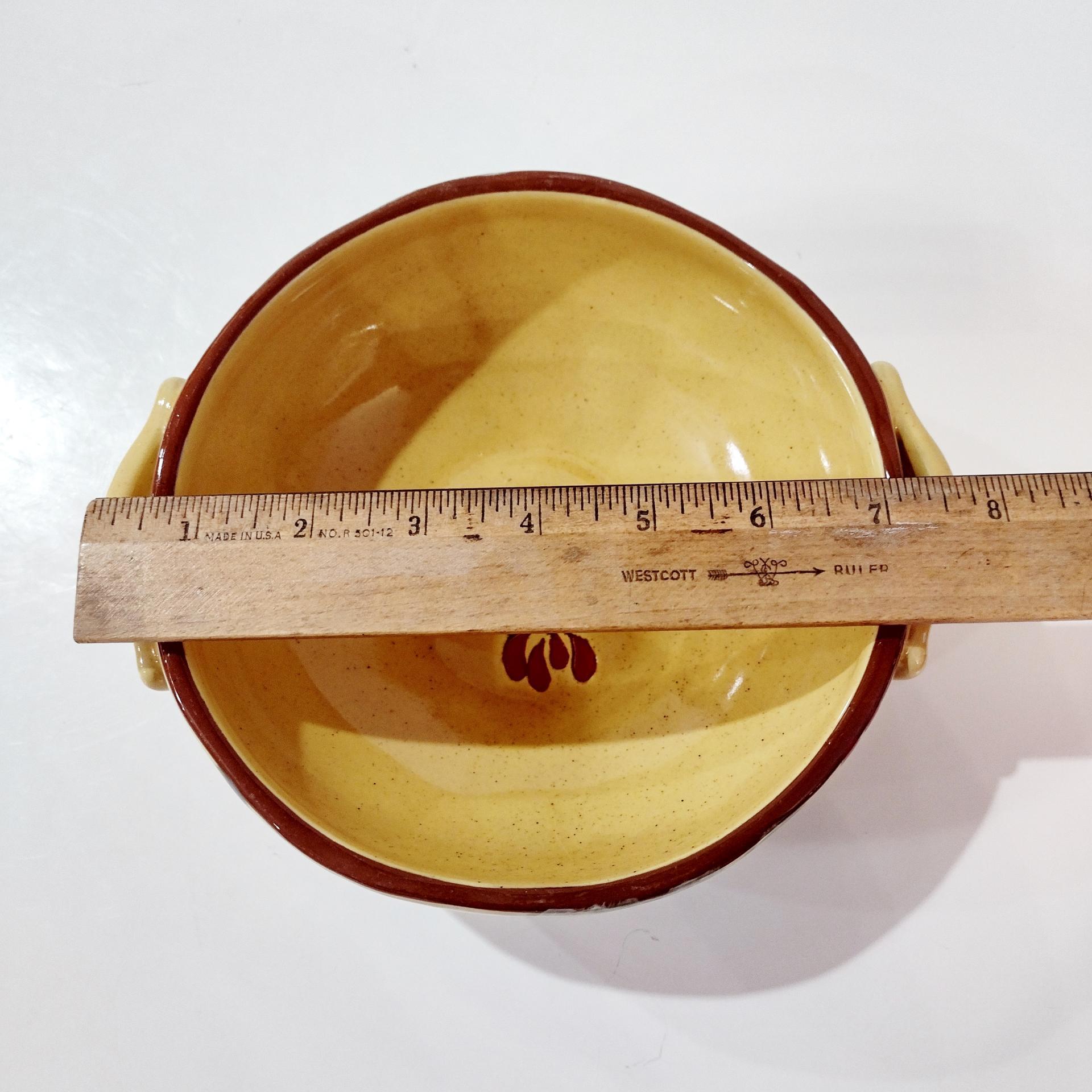 Vintage Artland Margaux Collection Ceramic Coupe Soup Bowls, Set of Two, Tuscan Style Handled Bowls