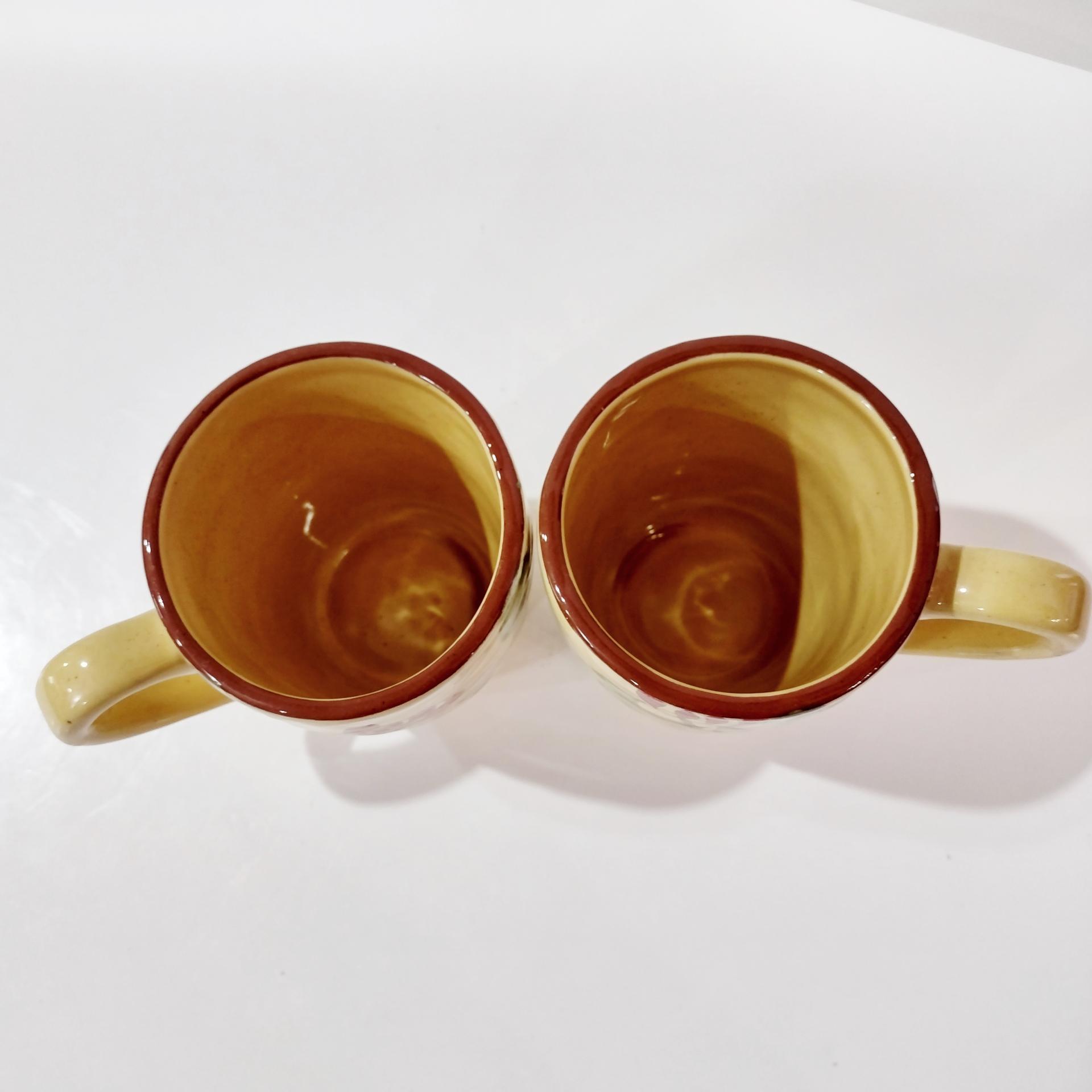 Vintage Artland Margaux Collection Ceramic Coffee Tea Mugs, Set of Two, Tuscan Style Mugs