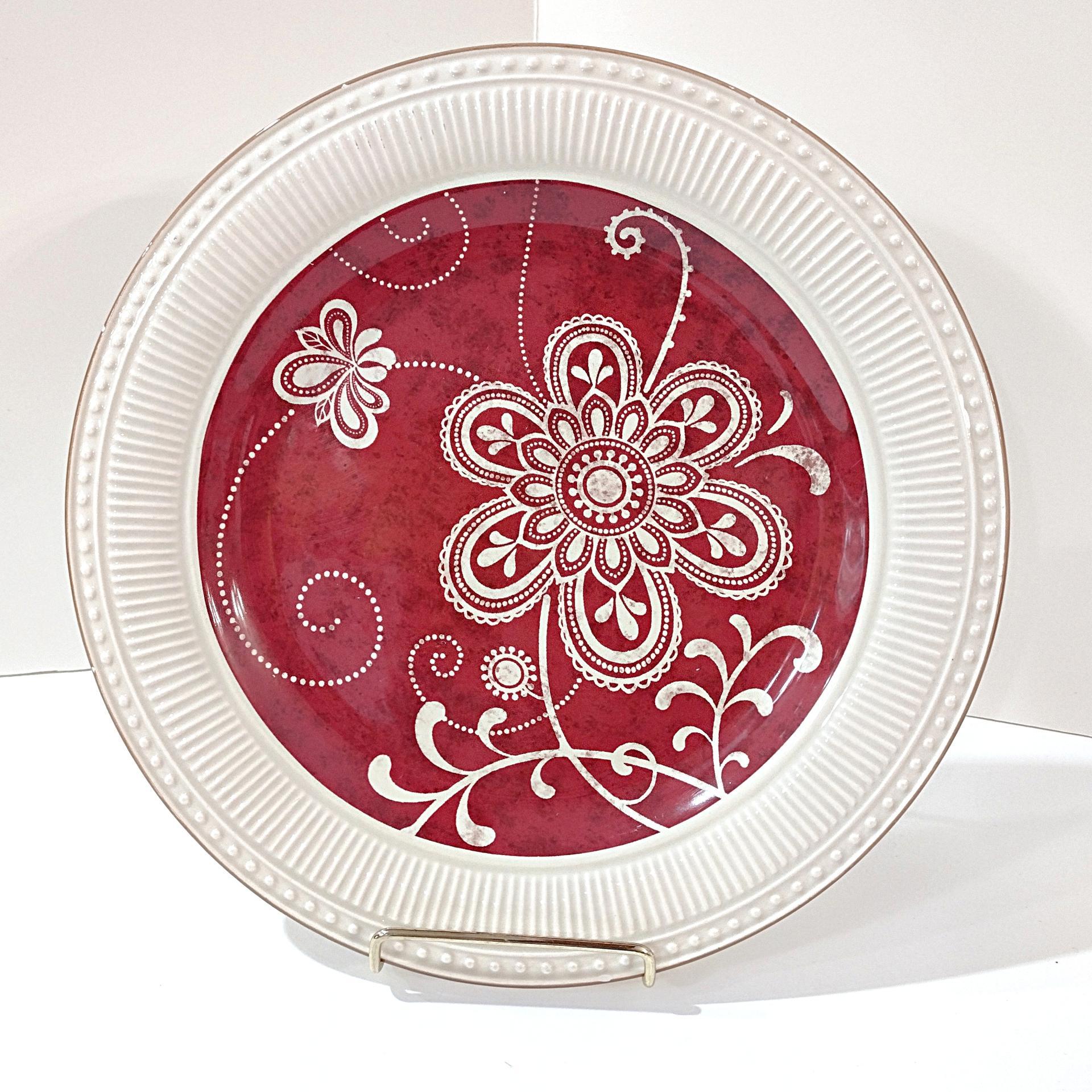 Vintage Pier One Maribeth Ironstone Floral Dinner Plate