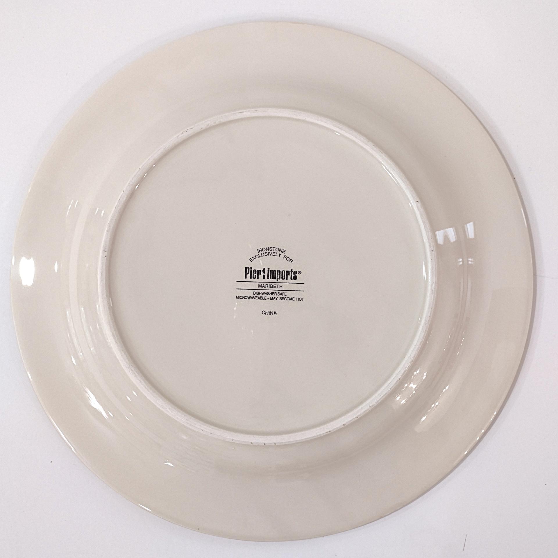 Vintage Pier One Maribeth Ironstone Floral Dinner Plate