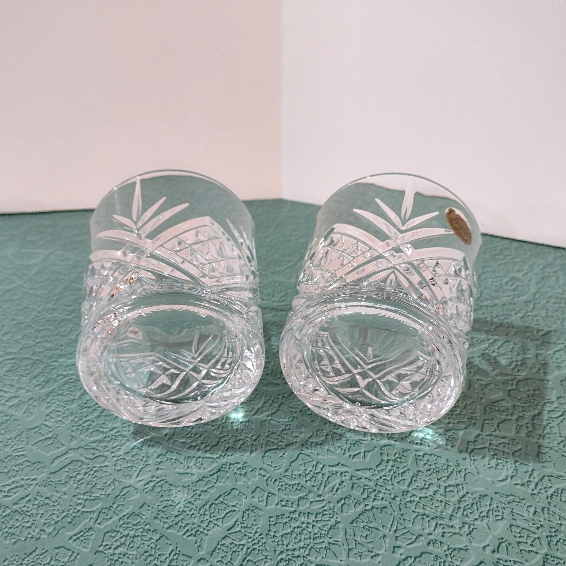 Vintage NEW Cristal D'Arques Durand Masquerade Crystal on the Rocks Glasses, Set of Two, Old Fashioned Whiskey Glasses, Lowball Glasses