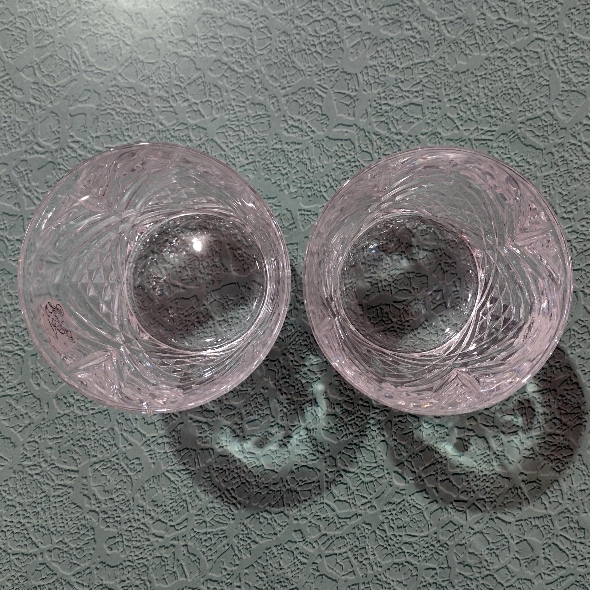 Vintage NEW Cristal D'Arques Durand Masquerade Crystal on the Rocks Glasses, Set of Two, Old Fashioned Whiskey Glasses, Lowball Glasses
