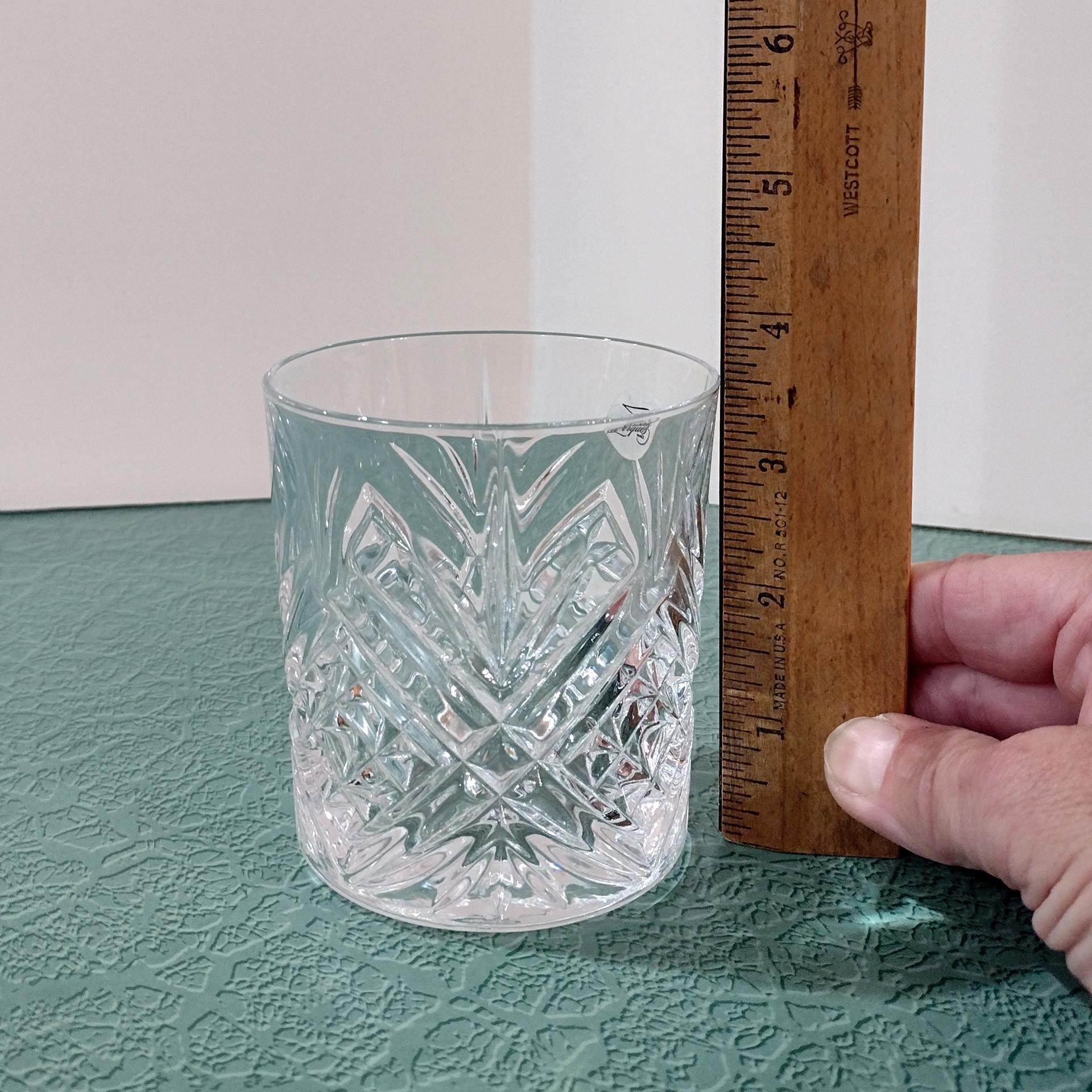 Vintage NEW Cristal D'Arques Durand Masquerade Crystal on the Rocks Glasses, Set of Two, Old Fashioned Whiskey Glasses, Lowball Glasses