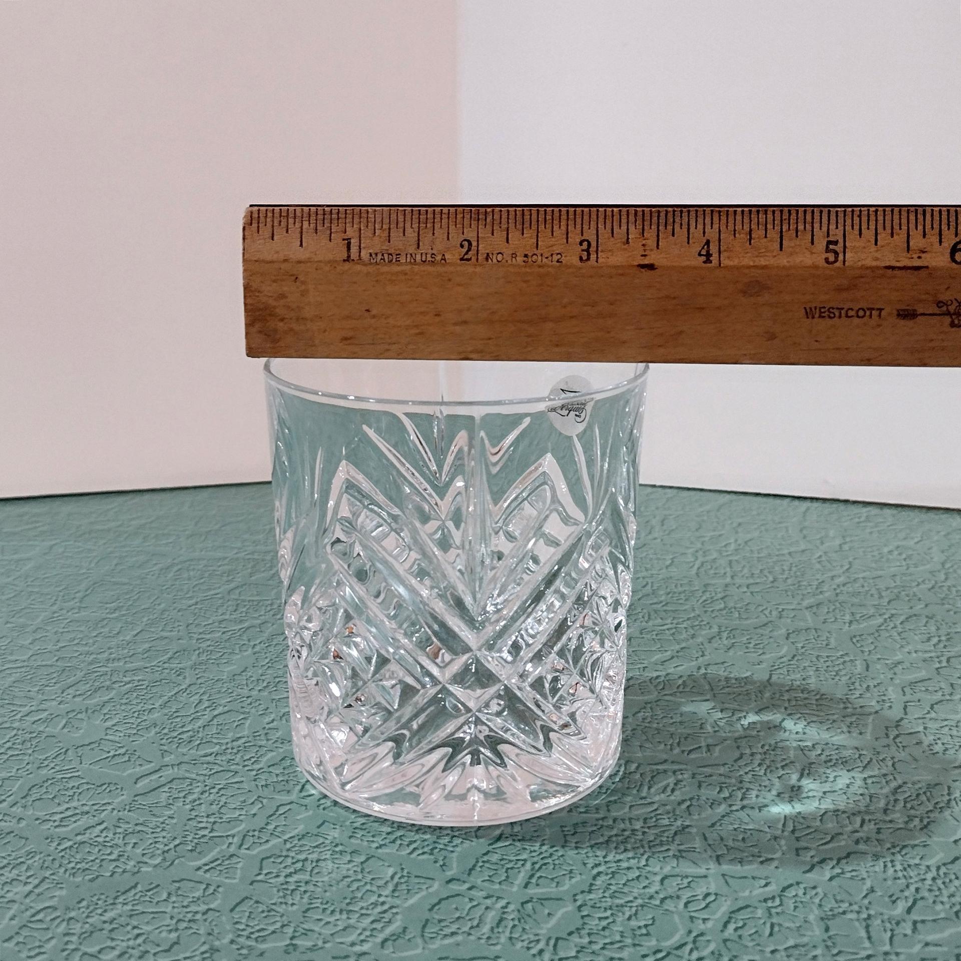 Vintage NEW Cristal D'Arques Durand Masquerade Crystal on the Rocks Glasses, Set of Two, Old Fashioned Whiskey Glasses, Lowball Glasses