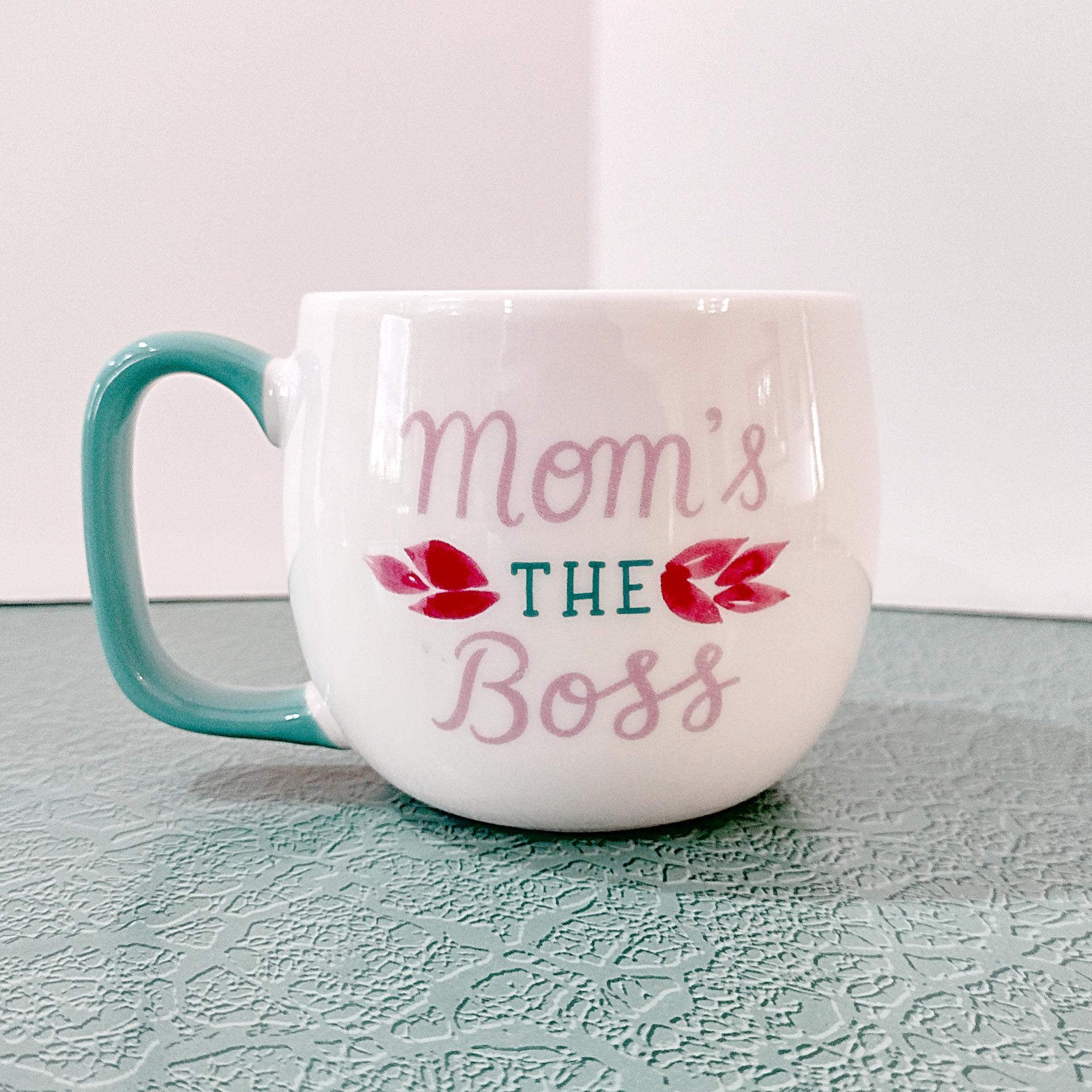 Vintage Mom's the Boss Ceramic Coffee Mug, Mother's Day Gift