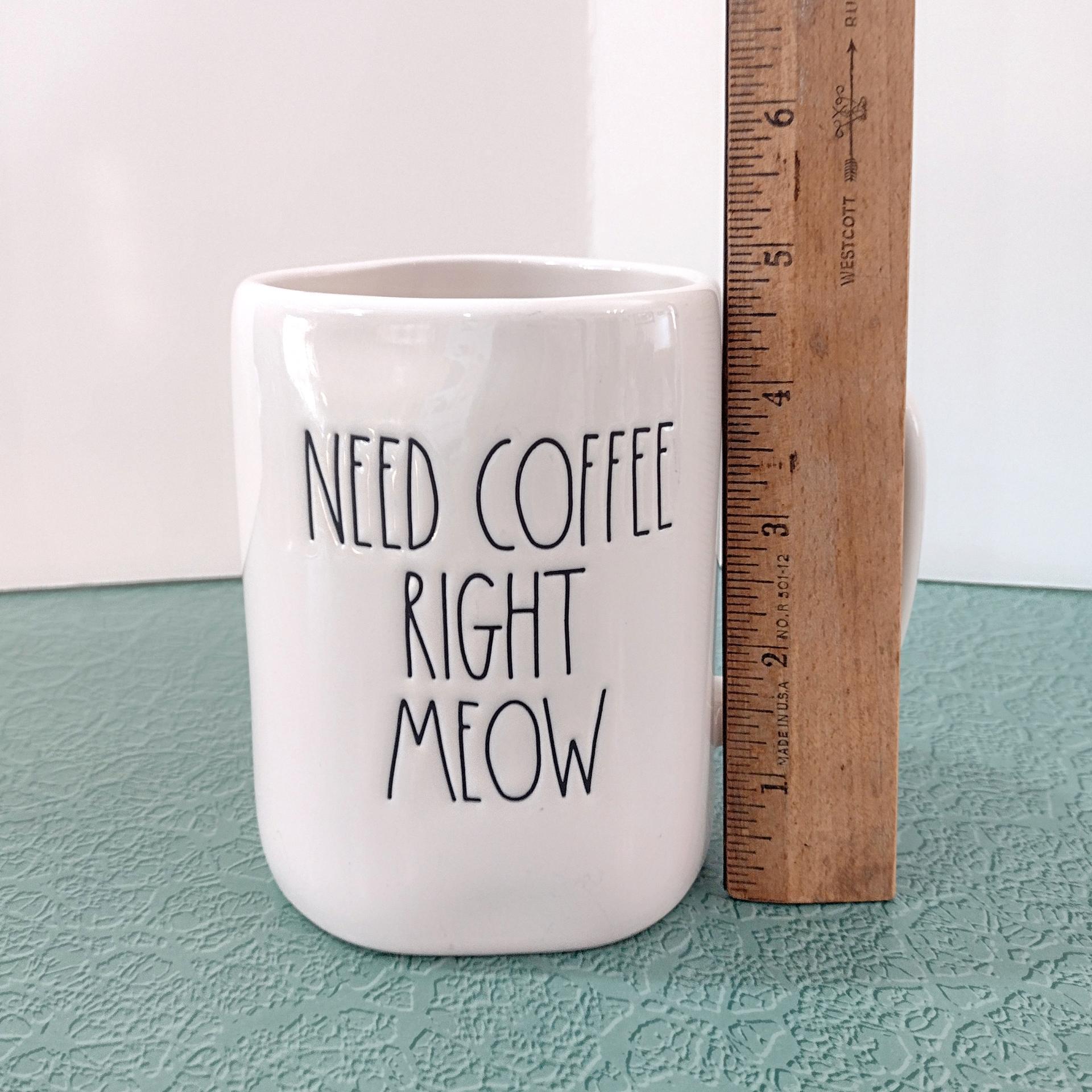 Vintage I Need Coffee Meow Rae Dunn Ceramic Mug, Large Oversized Mug, Mother's Day Cat Lover Gift