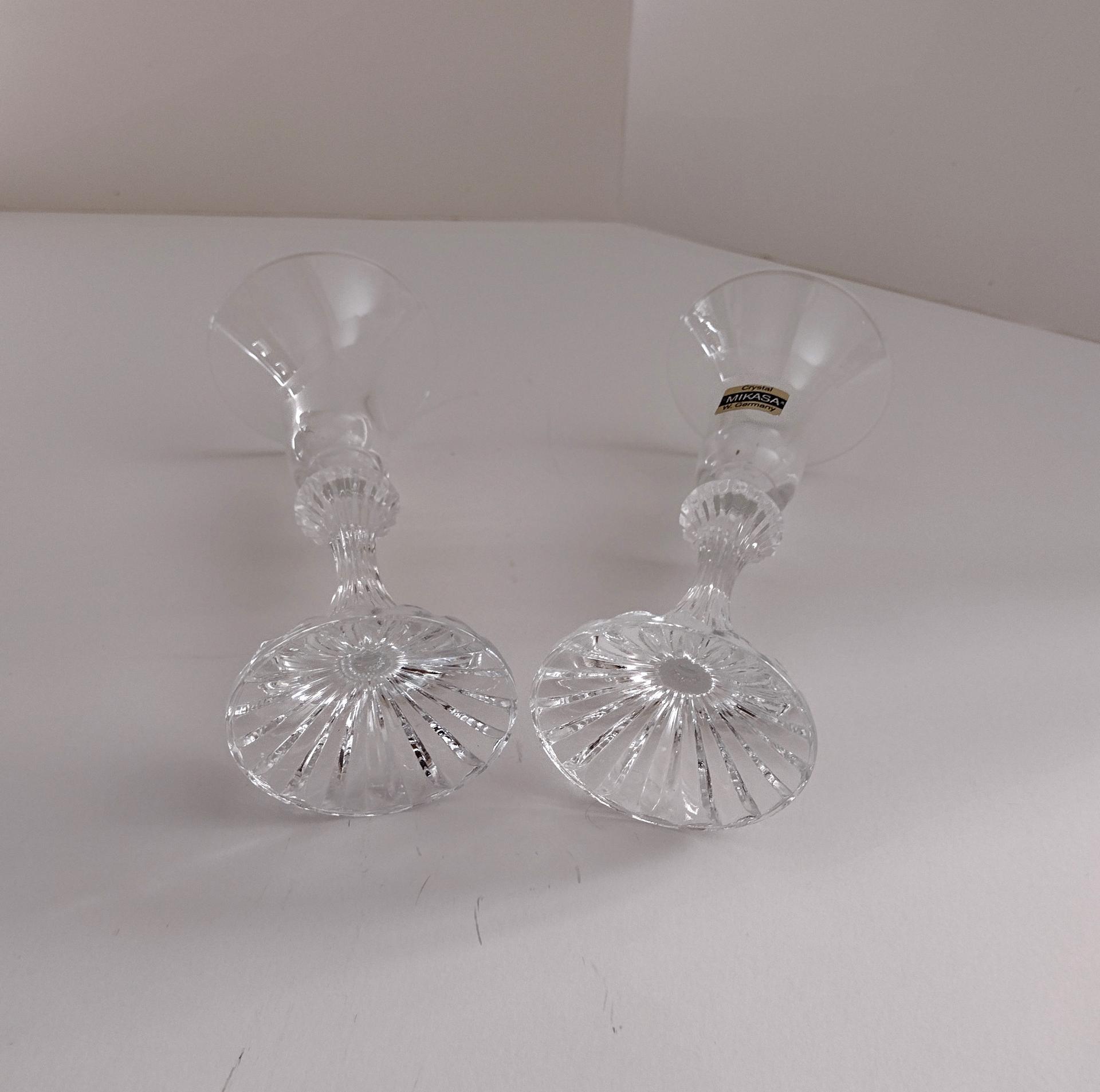 Vintage Mikasa Crystal Candle Holders, Set of Two, Mikasa The Ritz