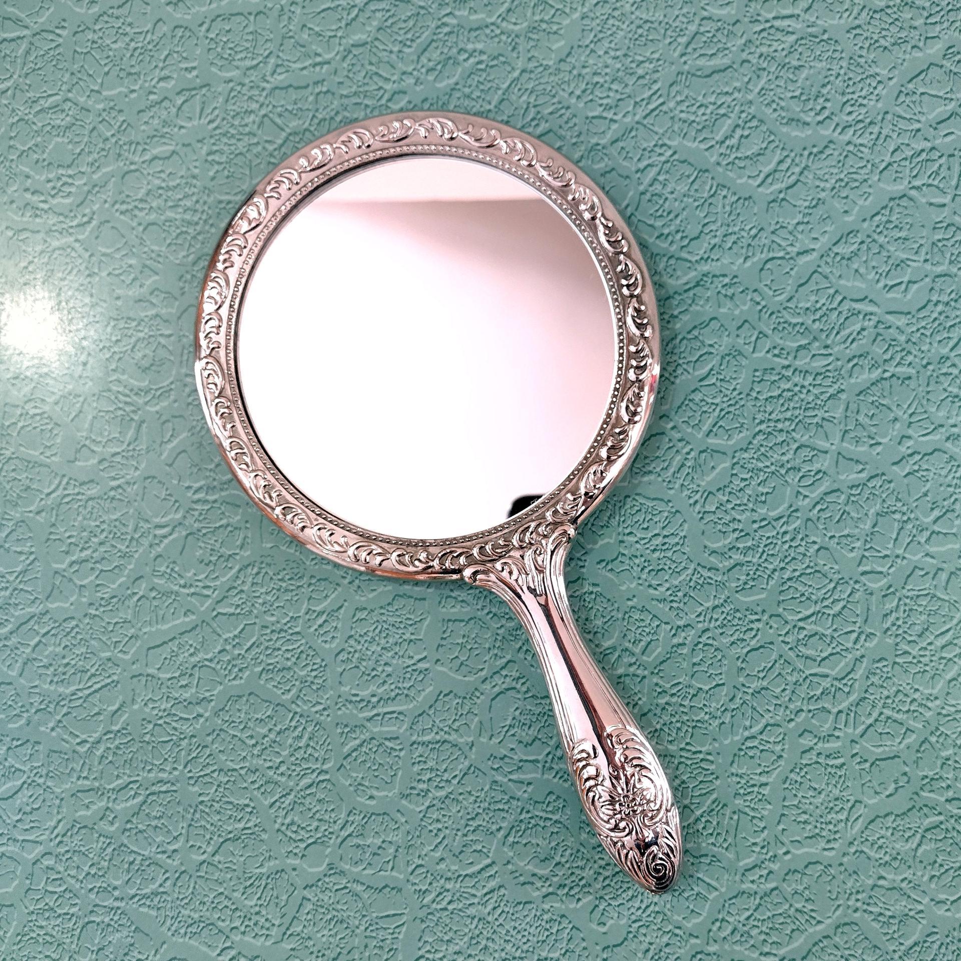 Vintage 1940's Silver Plated Vanity Hand Mirror and Brush Set, Towle Silversmiths Old Master Pattern