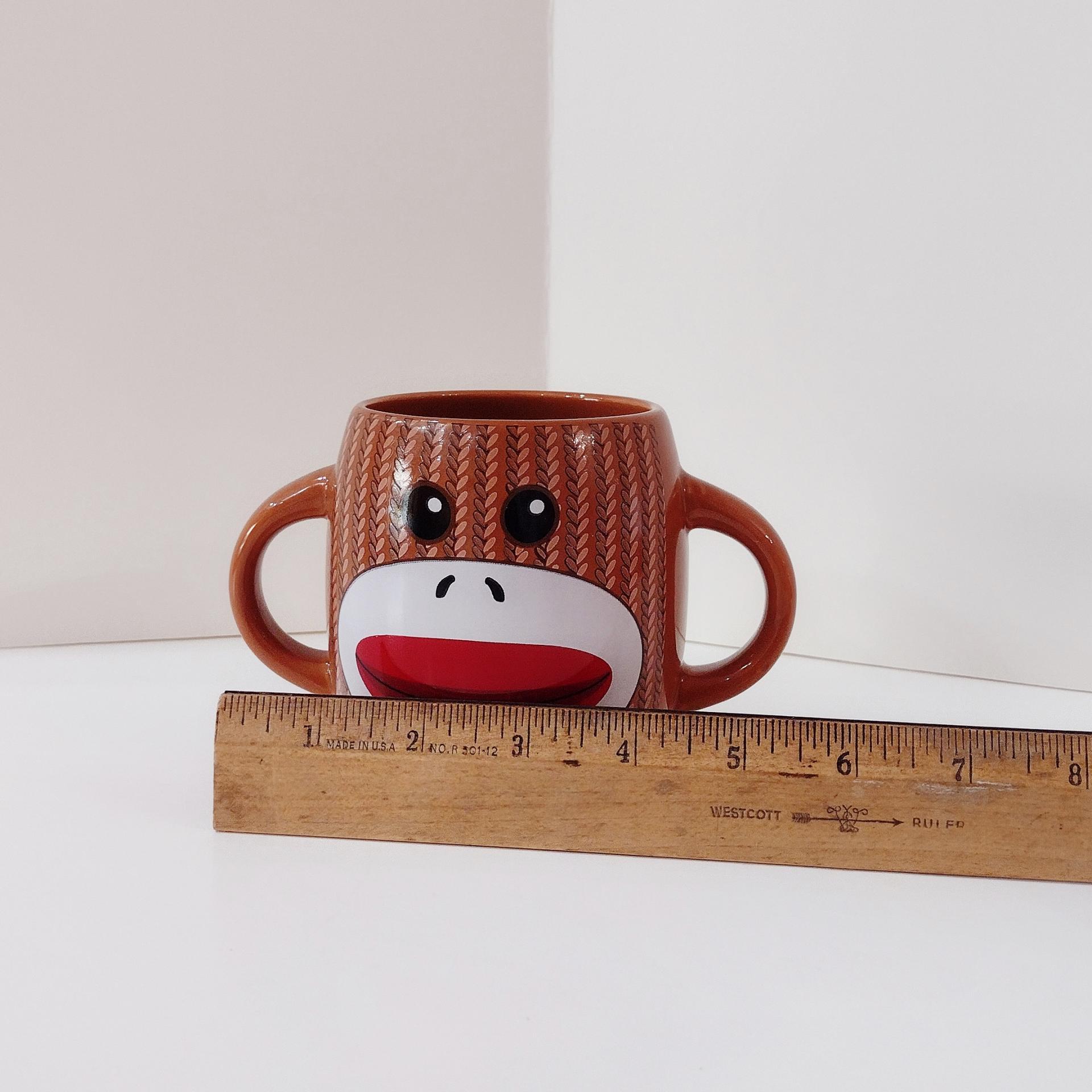 Sock Monkey Double Handled Ceramic Mug