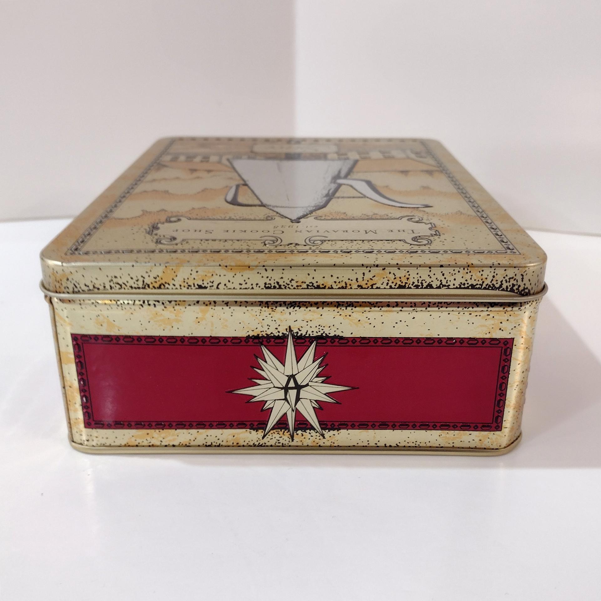 Vintage Famous Moravian Cookie Company Spice Cookie Tin, Wilkerson Bakery Old Winston Salem North Carolina Mickey Coffee Pot Tin Container