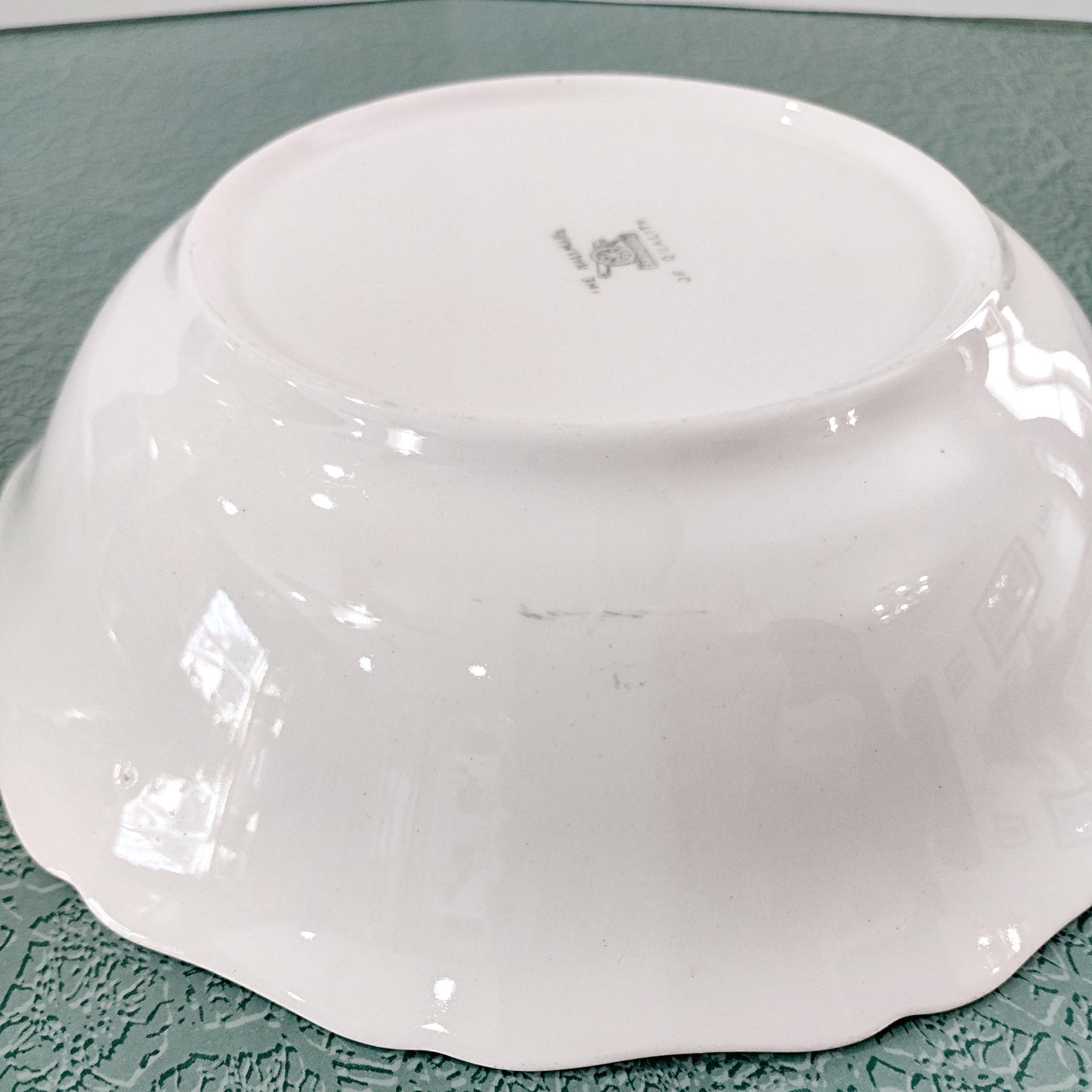 Vintage Canonsburg Moss Rose Serving Vegetable Bowl, MCM Pink Floral Bowl