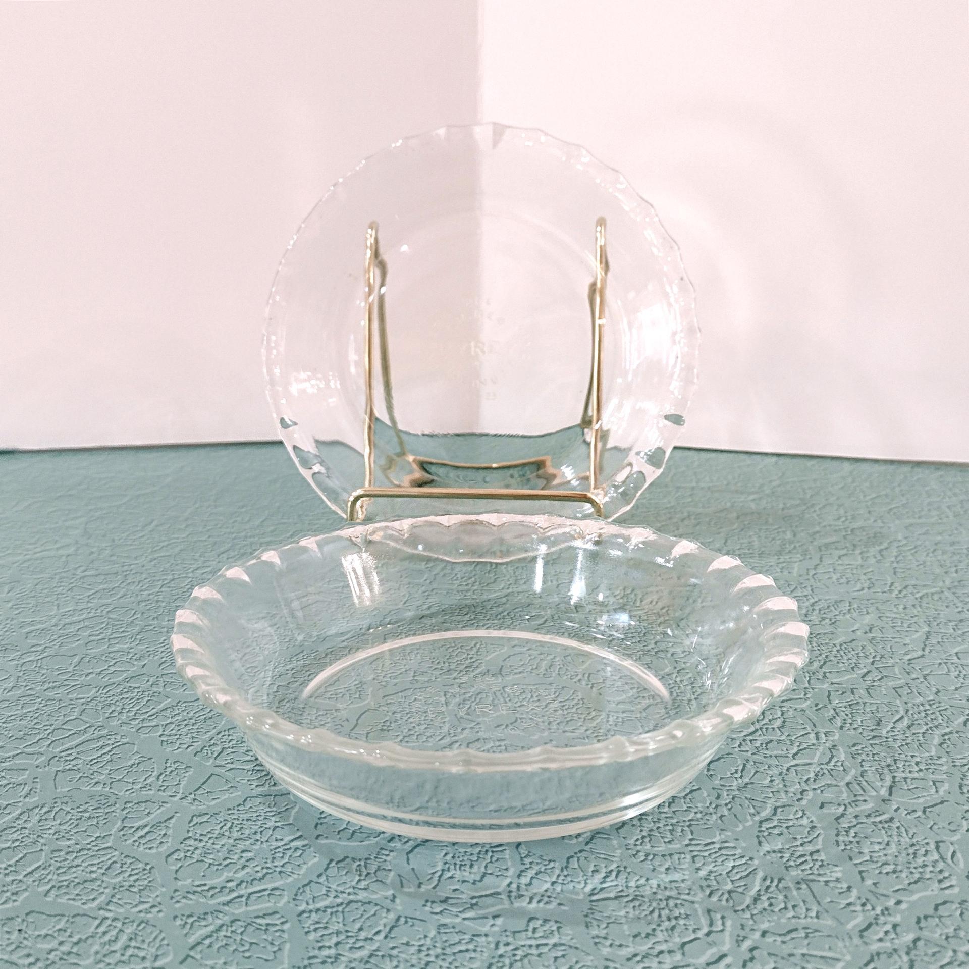 Vintage Pyrex Mini Pie Tart Dish 206, Set of Two, Clear Glass Fluted Pie Plate