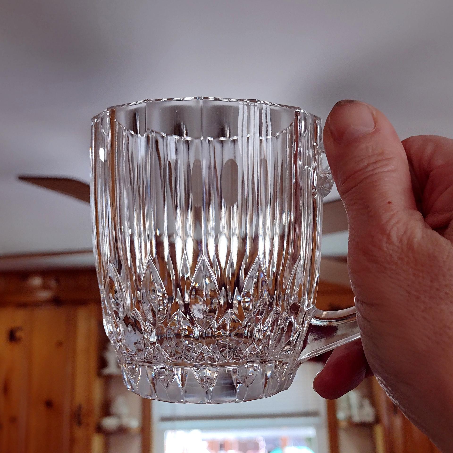 Vintage Cristal D'Arques Durand Bretagne 24% Lead Crystal Mugs, Set of 3