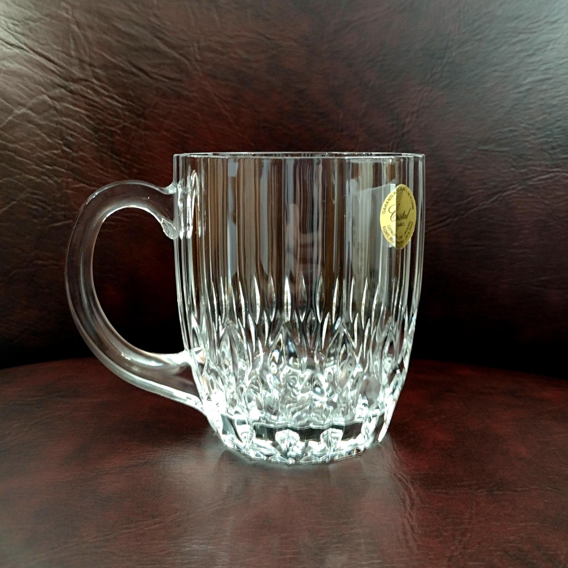 Vintage Cristal D'Arques Durand Bretagne 24% Lead Crystal Mugs, Set of 3
