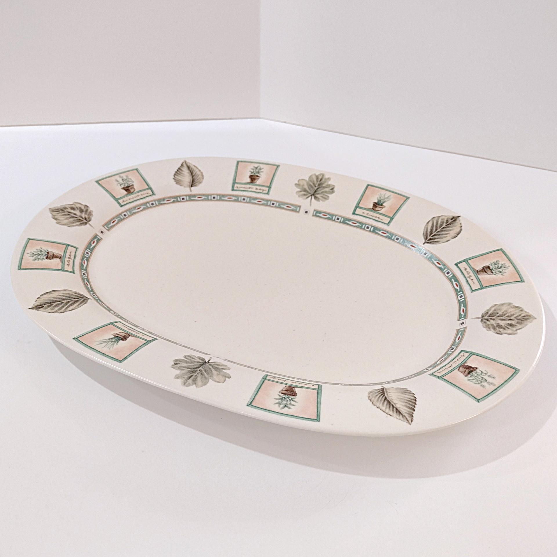 Vintage Pfaltzgraff Naturewood Stoneware 15 Inch Platter, Large Ceramic Serving Tray
