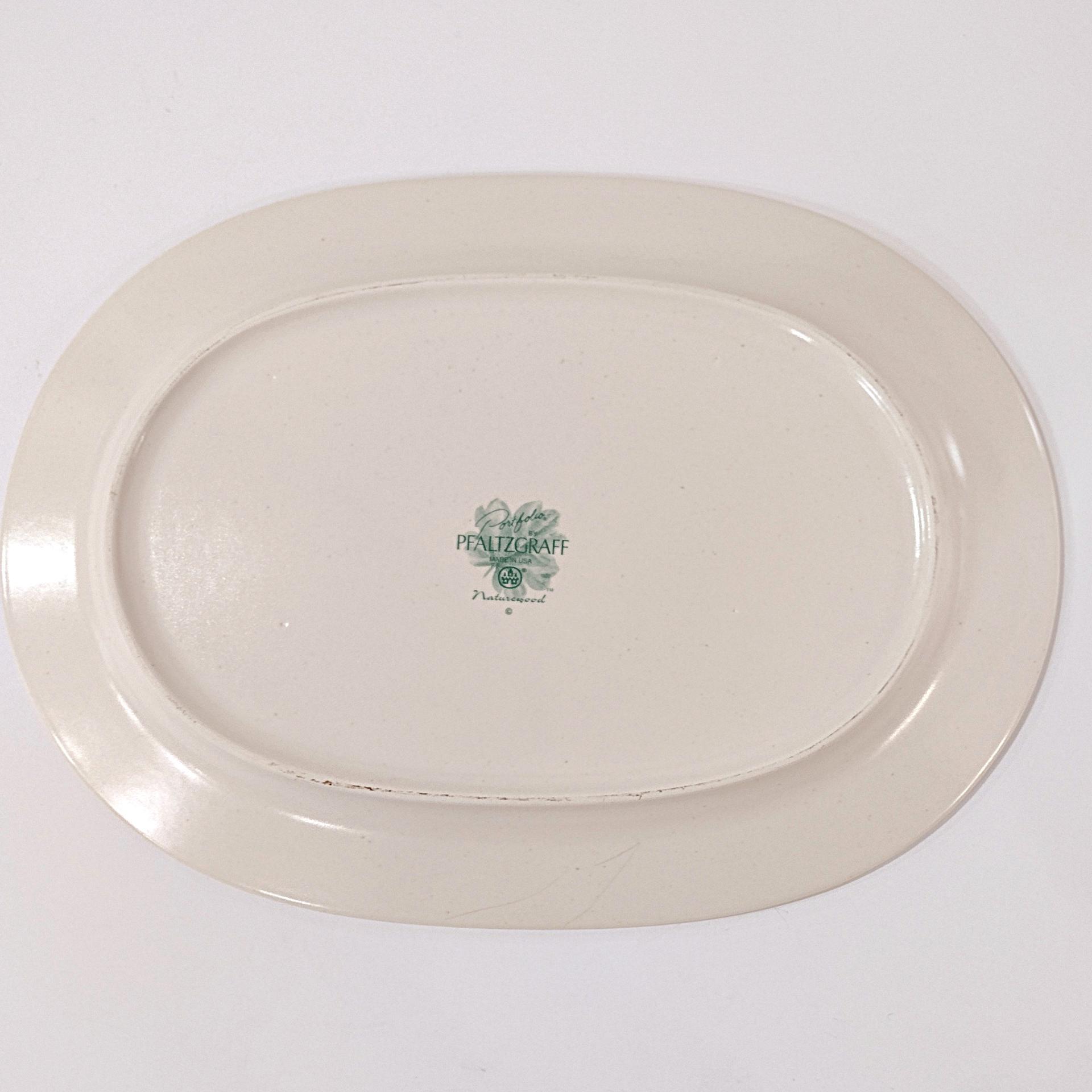Vintage Pfaltzgraff Naturewood Stoneware 15 Inch Platter, Large Ceramic Serving Tray
