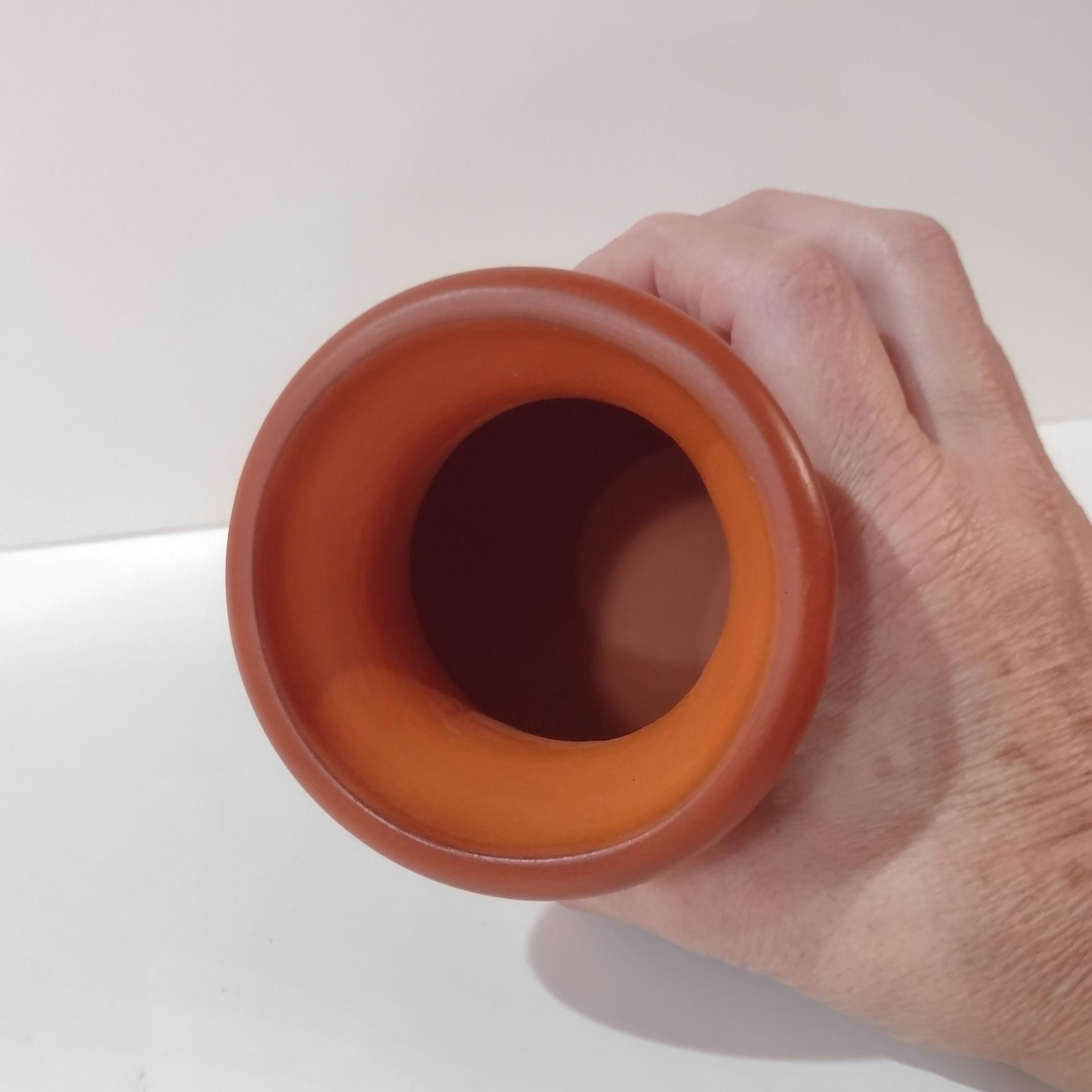 Vintage Navajo Red Clay Etched Hand Crafted Pottery Vase, Authentic Signed Native American Indian Ceramic Pot, New Mexico Art