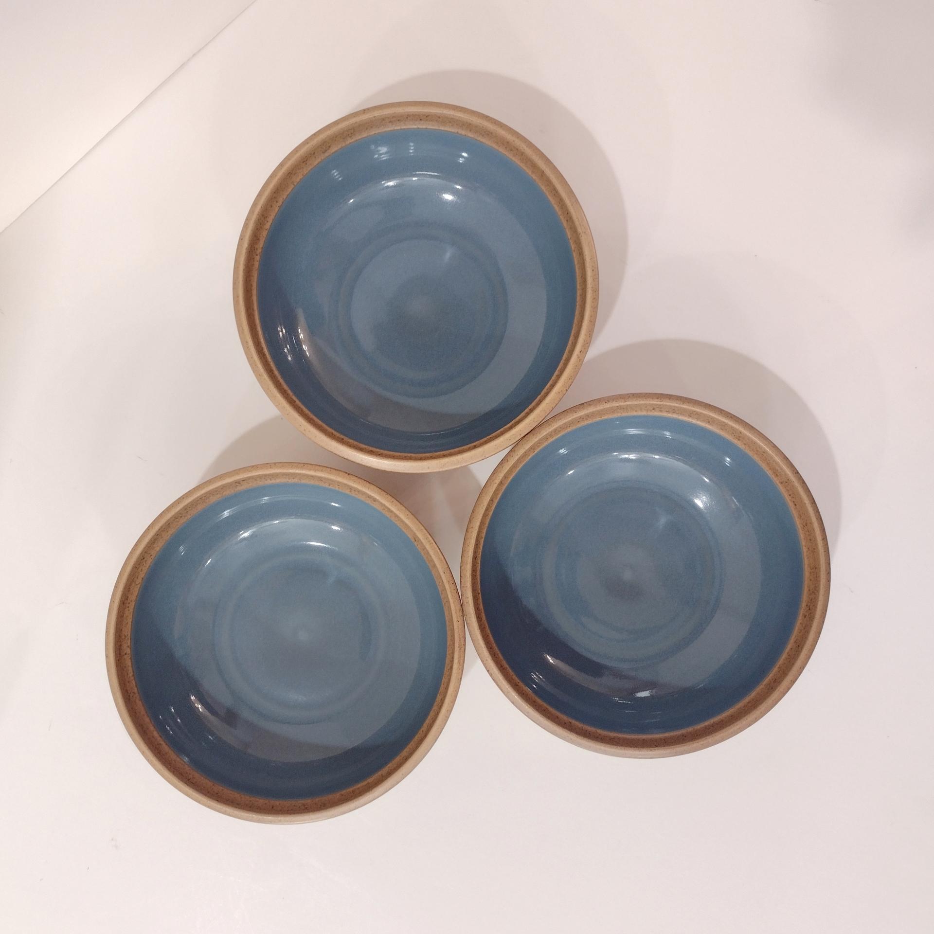 Vintage Noritake Madera Spruce Stoneware Coupe Cereal Soup Bowls, Set of Three