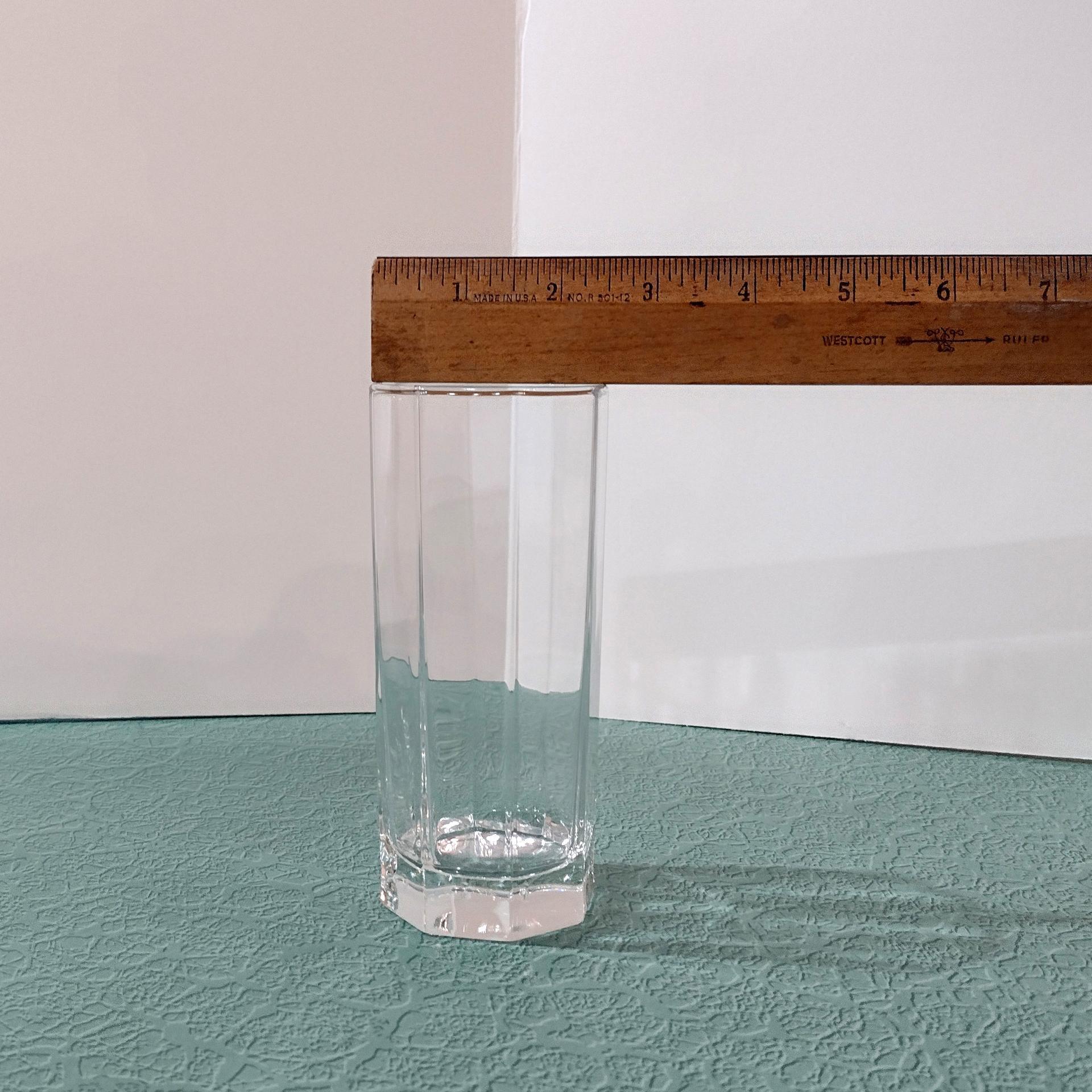 Cristal D'Arques Durand Octime Clear Highball Glasses, Set of Two, 10 Ounce Octagonal Glasses