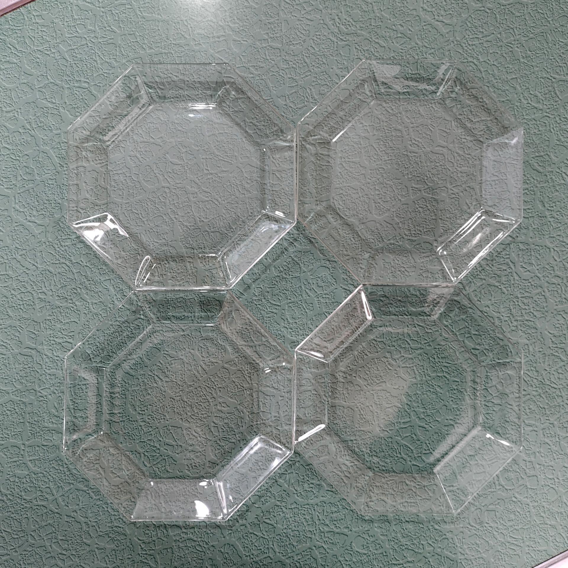 Vintage Arcoroc / Cristal D'Arques Durand Octime Clear Dessert Plates, Set of Four