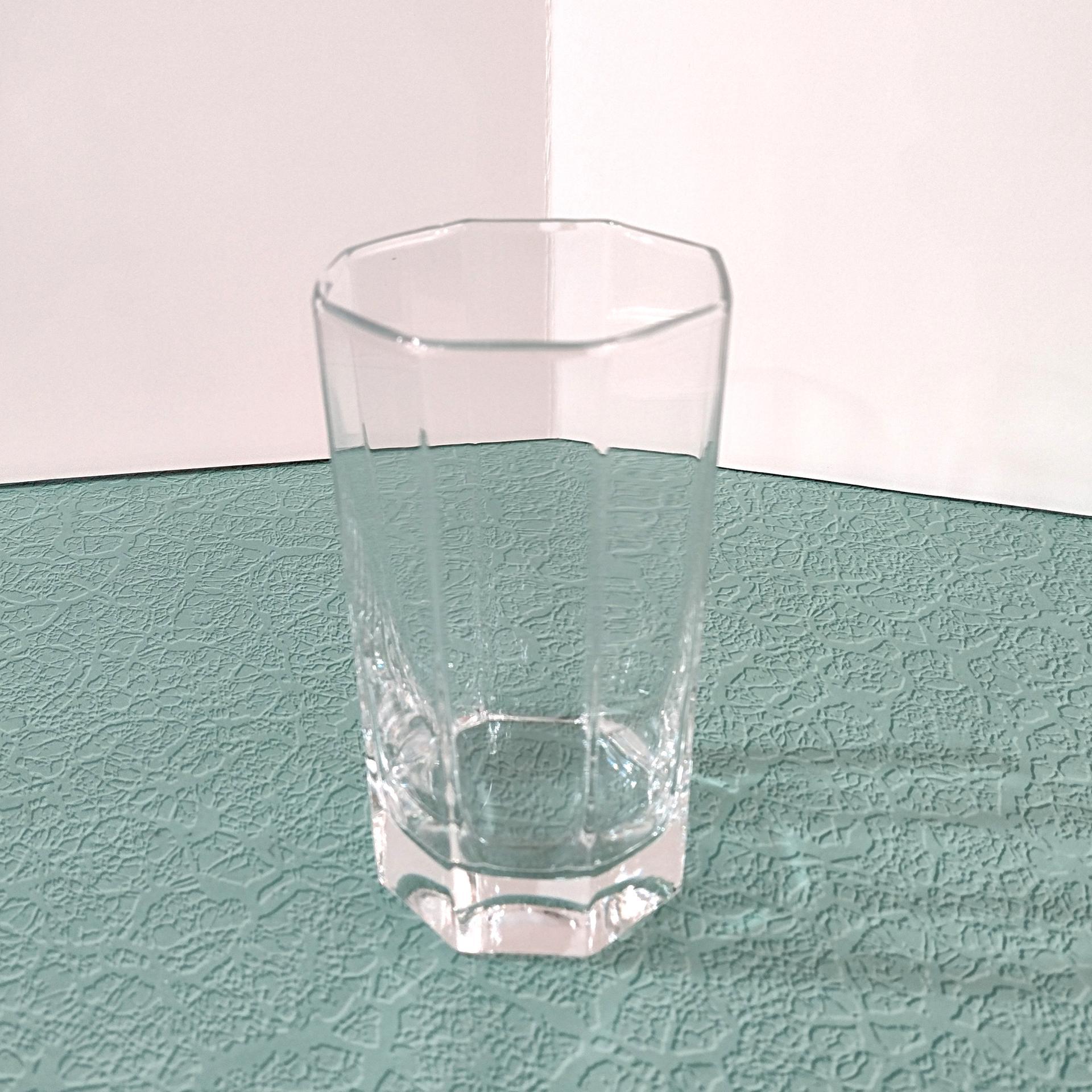 Vintage Cristal D'Arques Durand Octime Clear 12 Ounce Flat Tumbler, Octagonal Clear Highball Glass