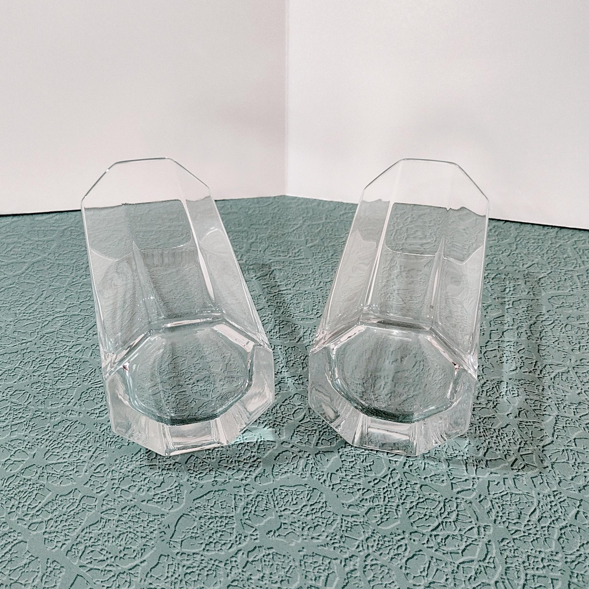 Cristal D'Arques Durand Octime Clear 14 Ounce Flat Tumbler Glasses, Set of Two