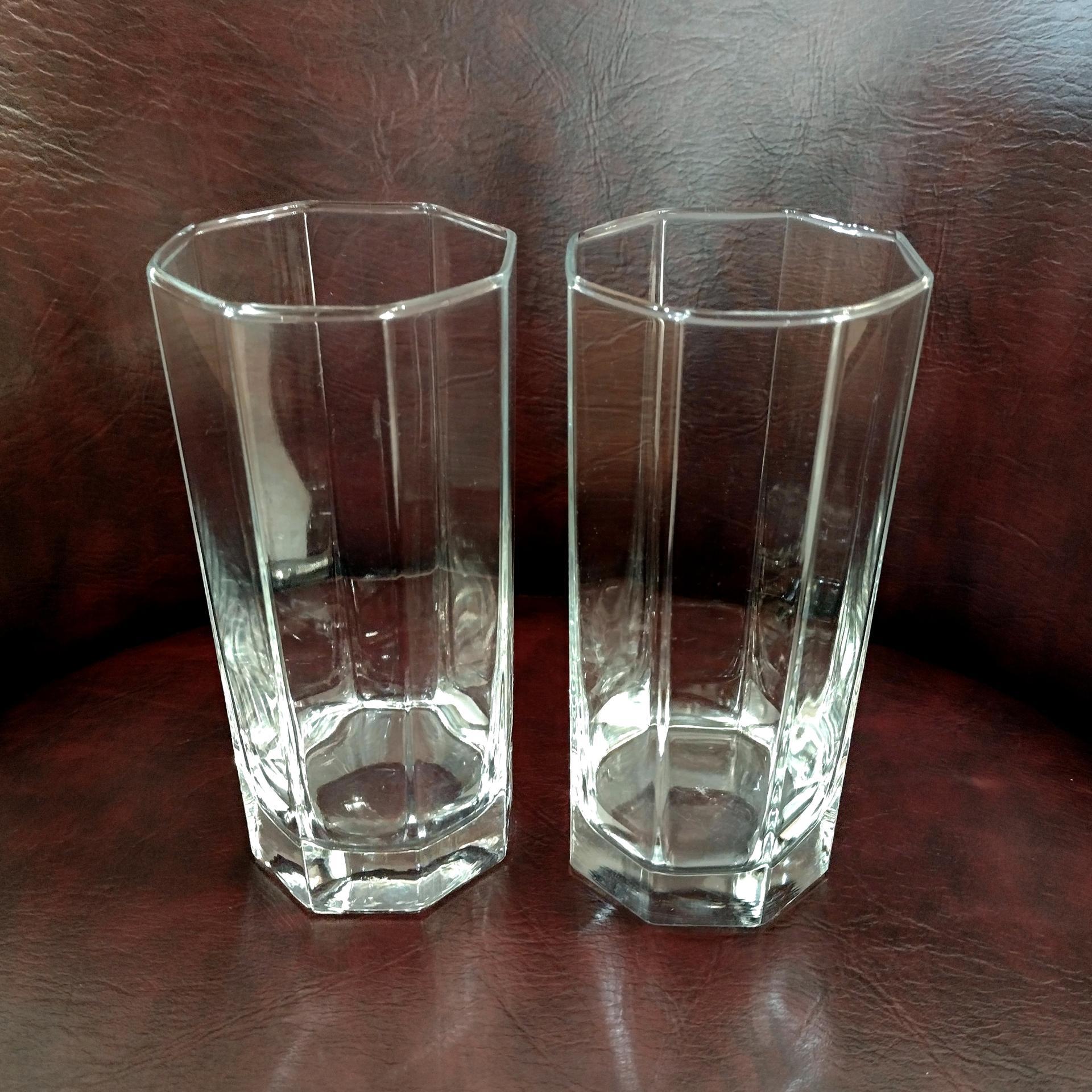Cristal D'Arques Durand Octime Clear 14 Ounce Flat Tumbler Glasses, Set of Two