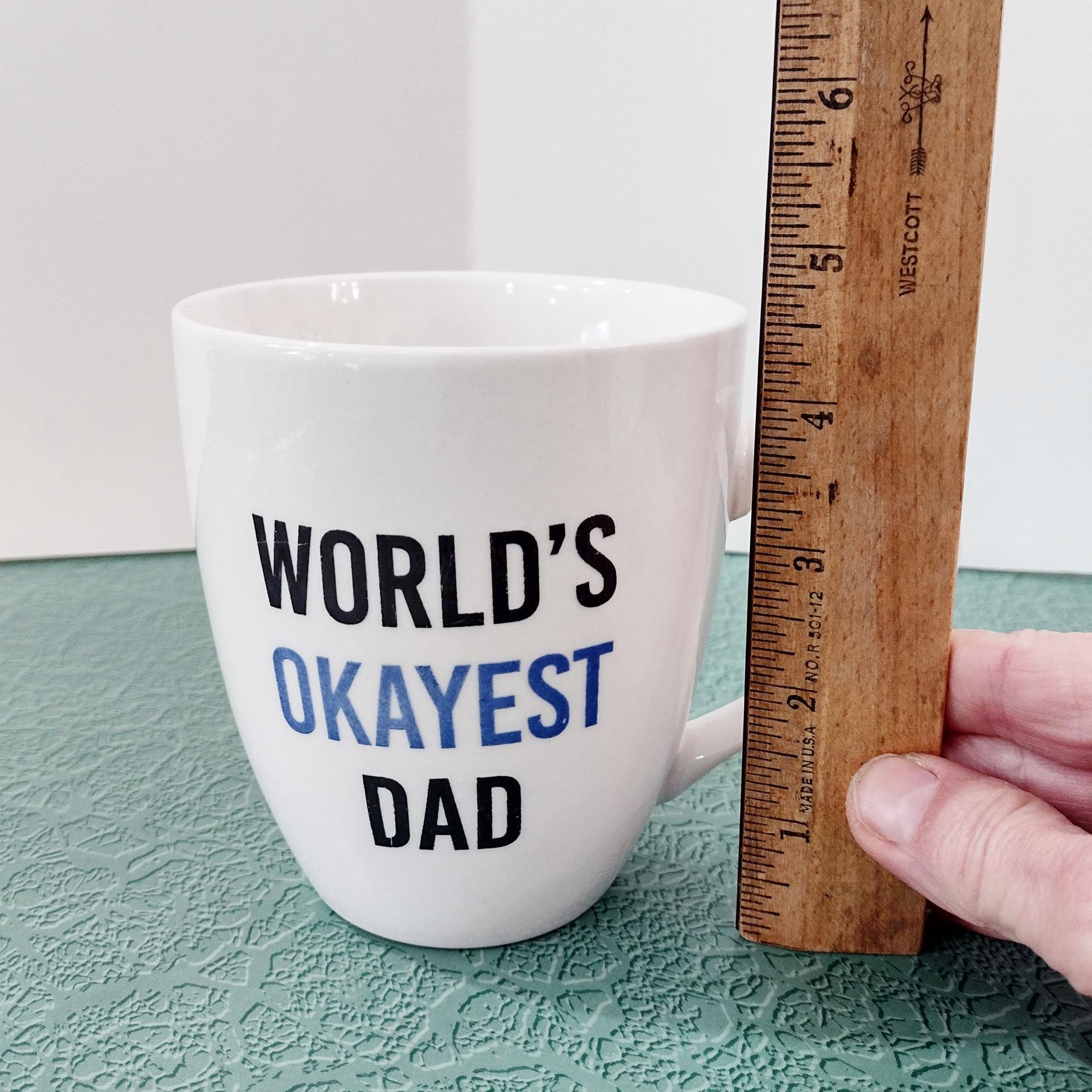Vintage Pfaltzgraff World's Okayest Dad Oversized Ceramic Coffee Mug, Father's Day Gift