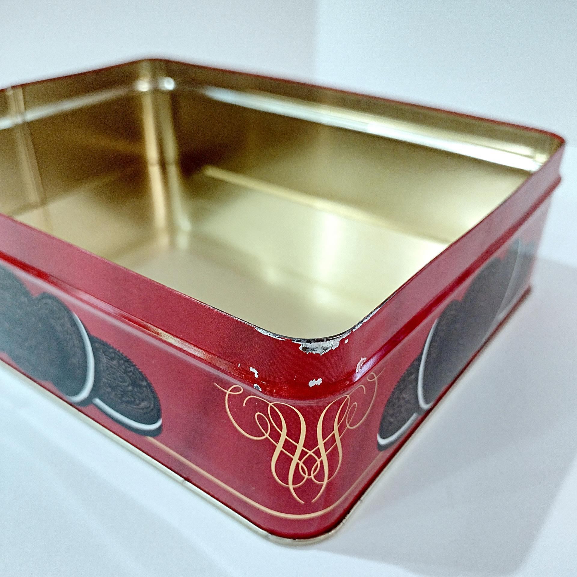 Vintage 1994 Unlock the Magic Oreo Christmas Holiday Tin, Oreo Cookie Collectible Tin Storage Container