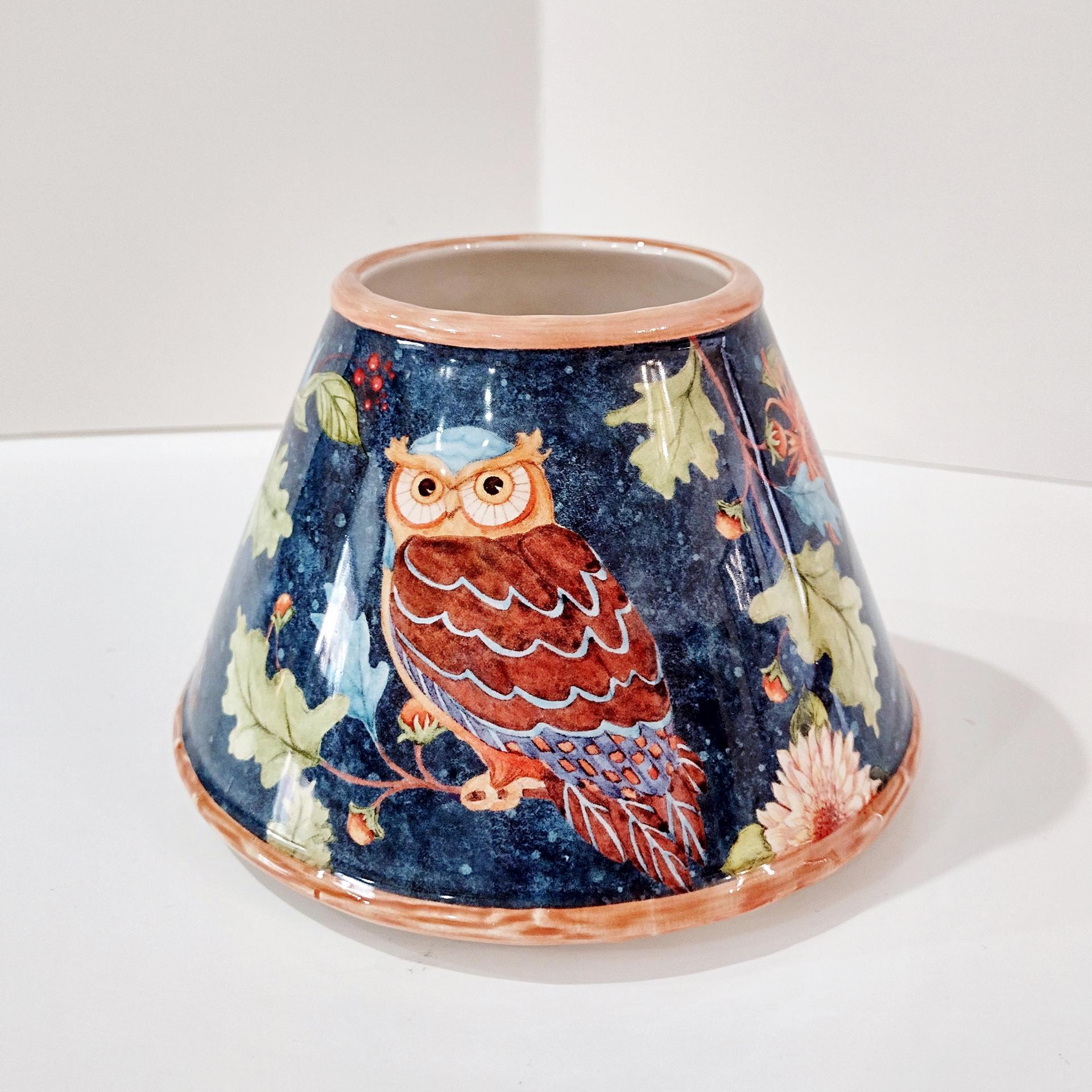 Vintage Yankee Candle Owl Ceramic Shade Jar Topper, Owl Lover Gift