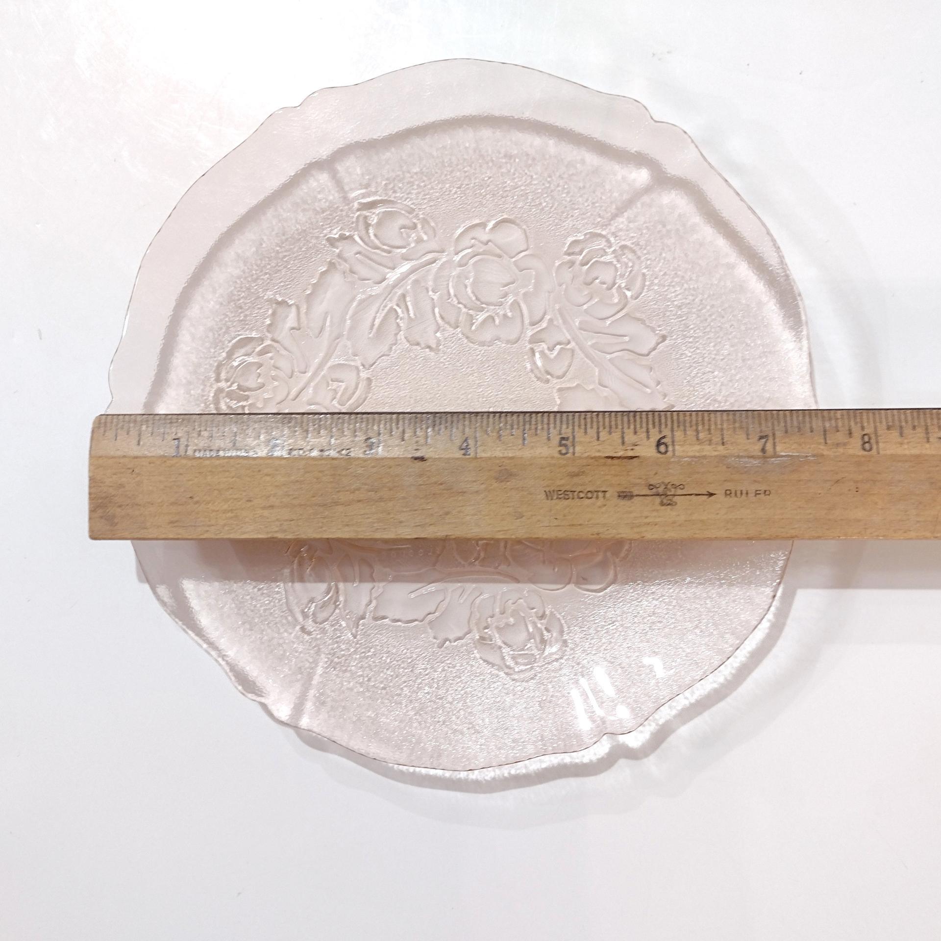 Vintage Arcoroc Rosaline Rosa Pink Salad Dessert Luncheon Plates, Set of Two