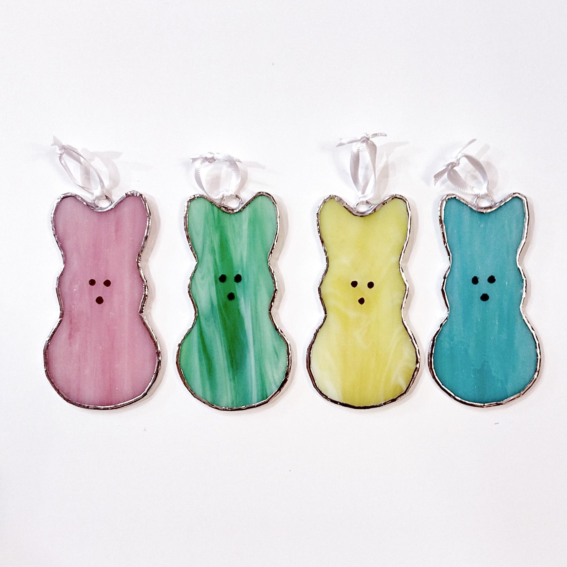 Easter Bunny Peeps Stained Glass Suncatcher, Easter Window Decoration