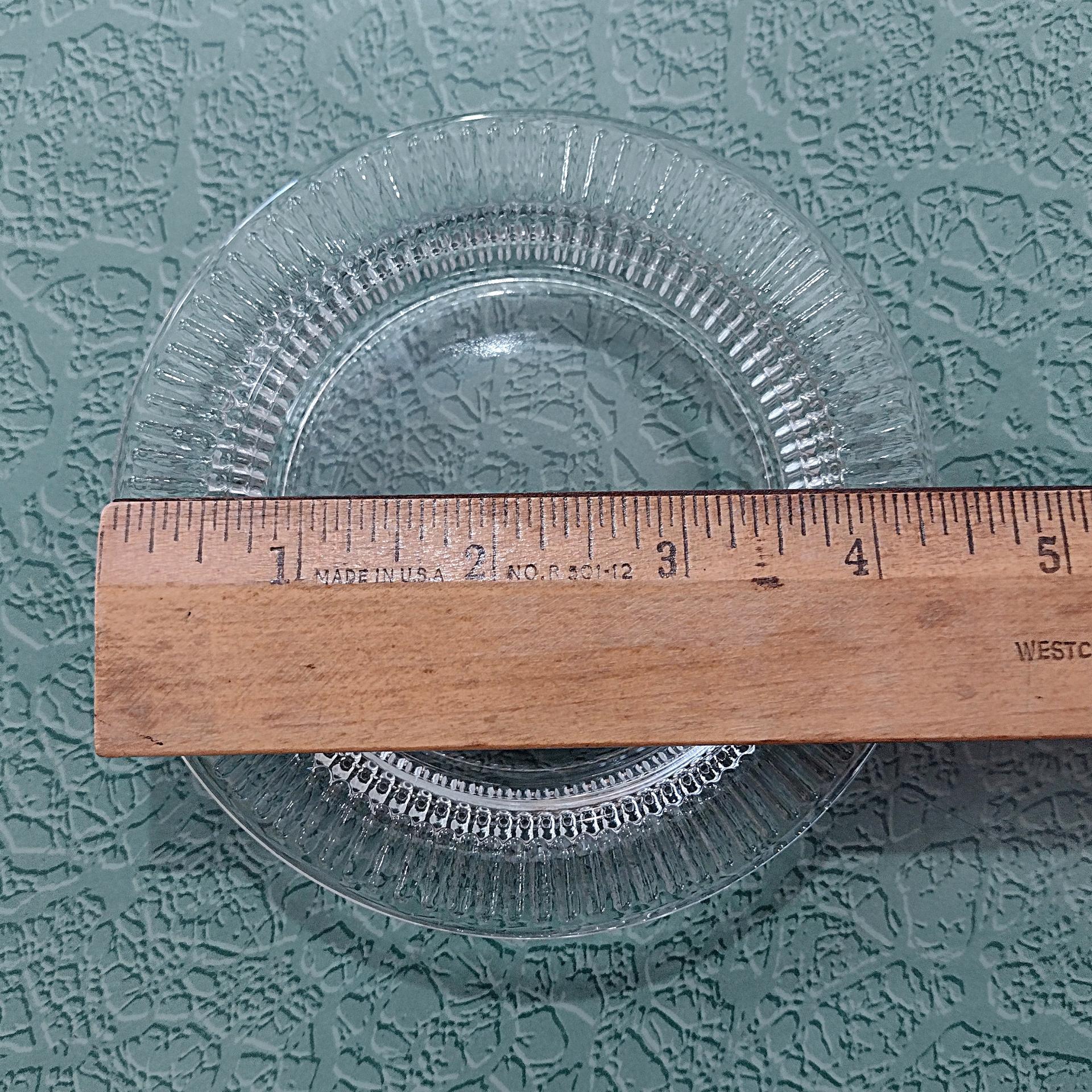 Vintage Clear Glass Coasters, Set of Four, Pillar Candle Holders, Glass Ashtrays