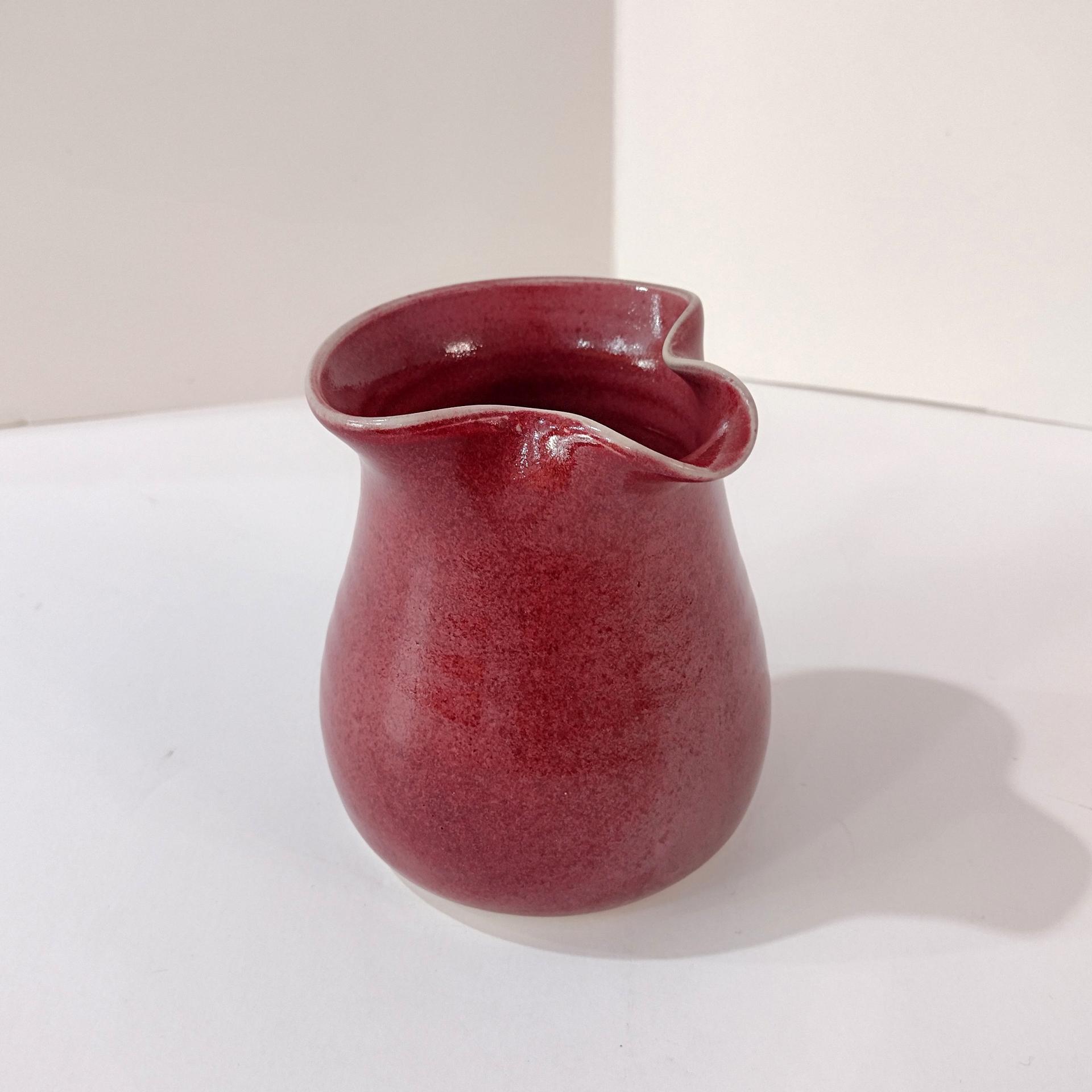 Vintage Mauve Pink Ceramic Pinch Pot Creamer, Small Ceramic Pitcher, Cliff Losee Studio Pottery