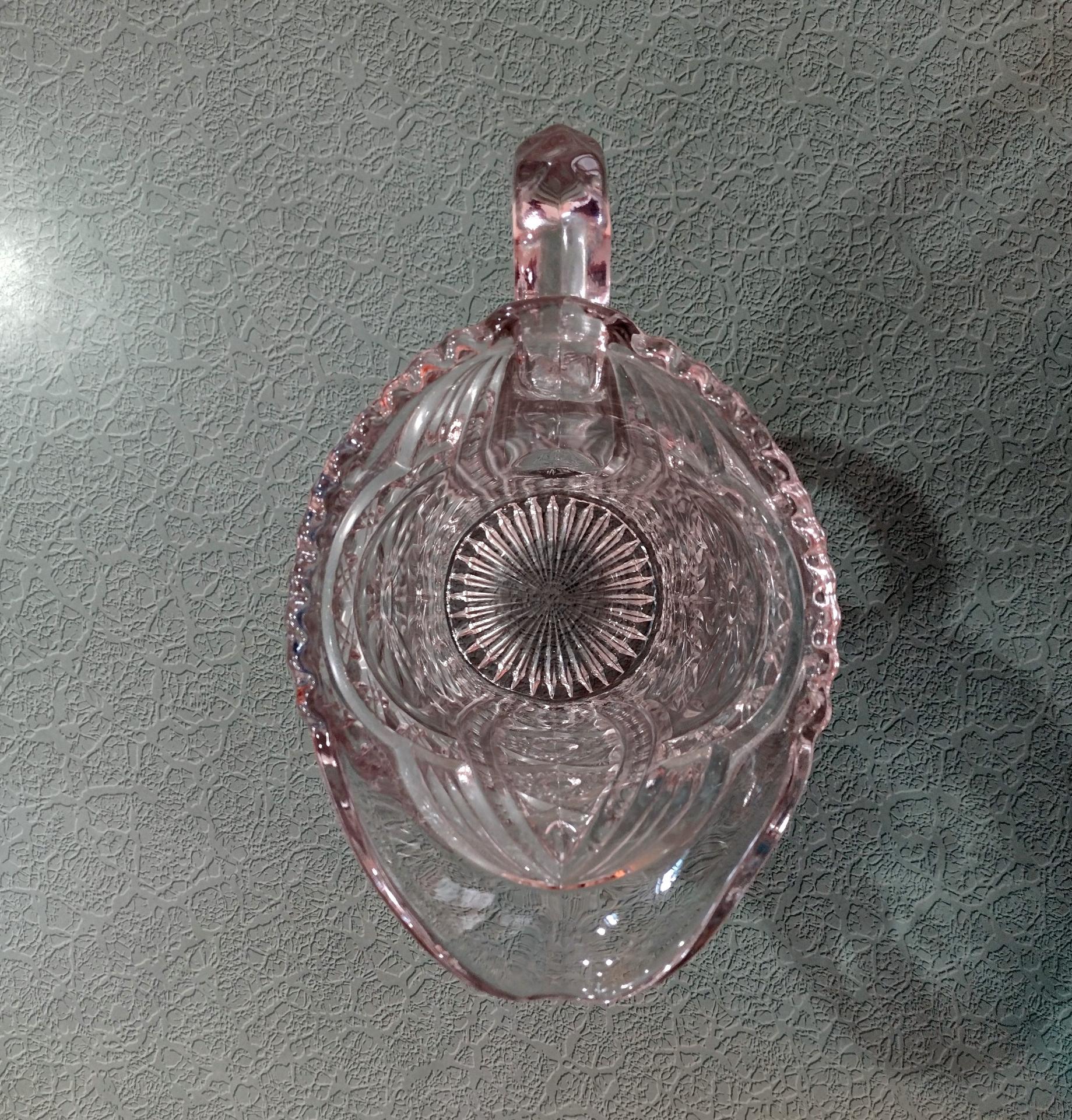 Vintage Clear Pressed Glass Pitcher, Imperial Glass Mayflower 678 Pattern Design, Large 48 Ounce Capacity Pitcher