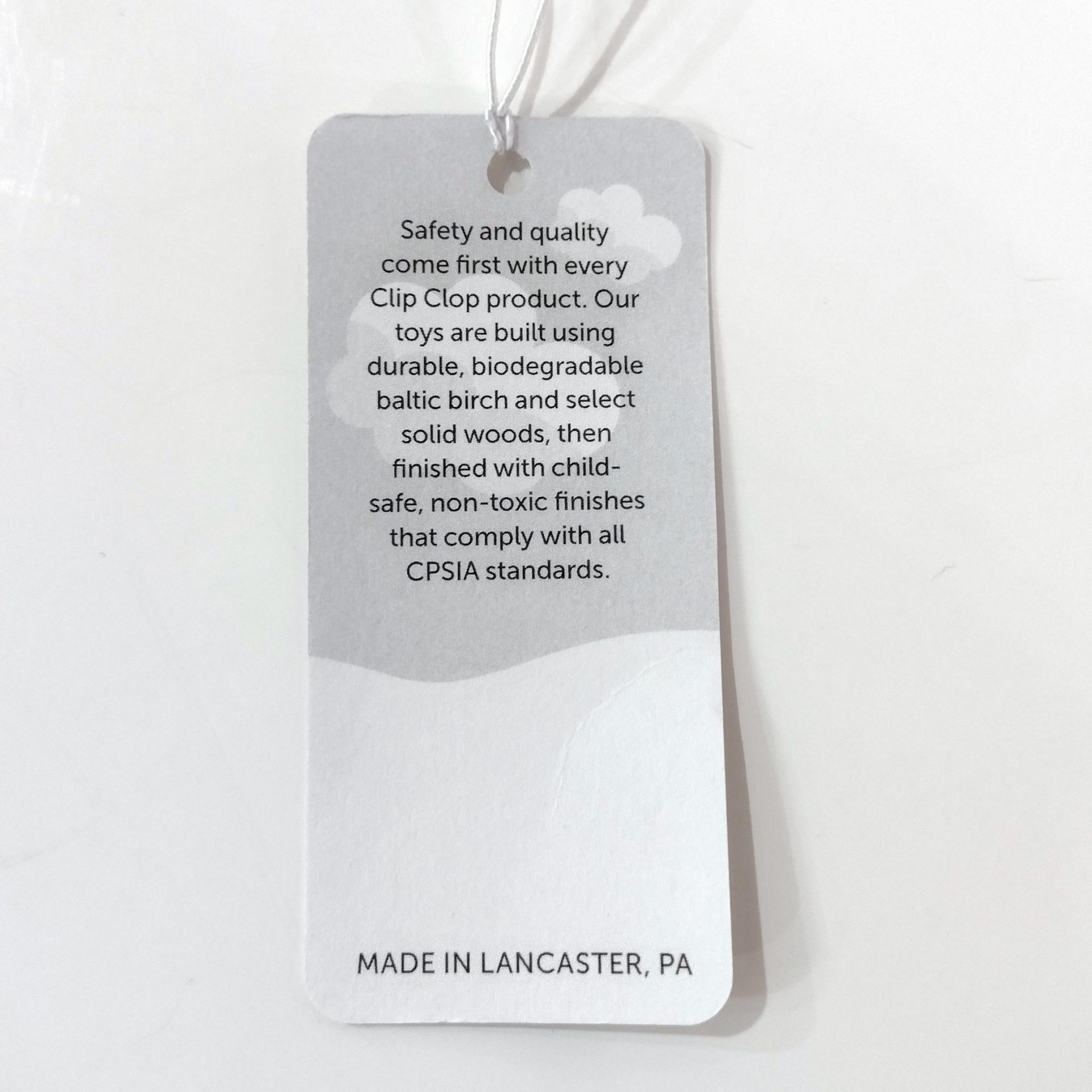 Vintage Wooden Airplane Rolling Child's Push Toy, Clip Clop Lapps Toys Handcrafted Amish Toy