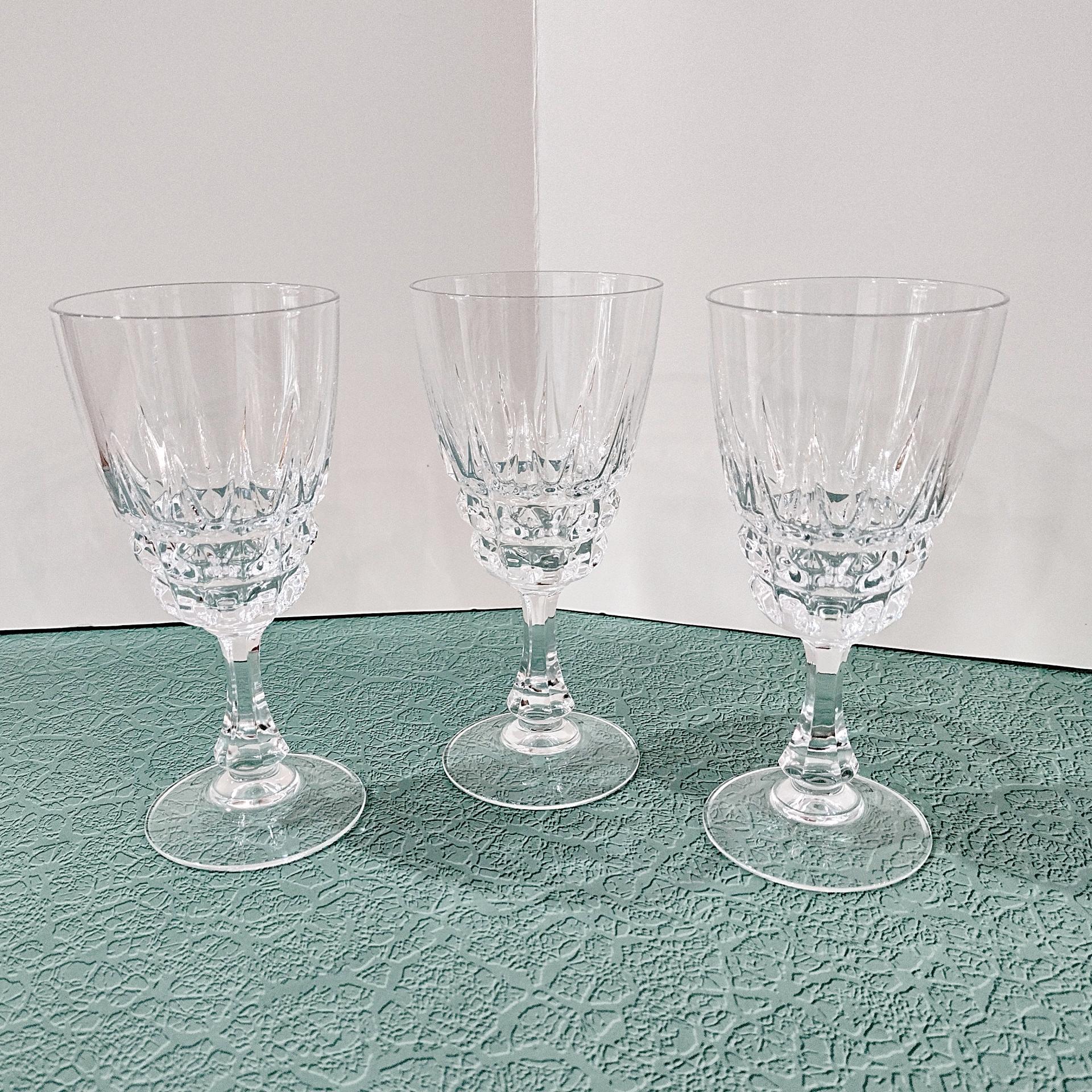 Vintage Cristal D'Arques Durand Pompadour Crystal Wine Glass Water Goblet