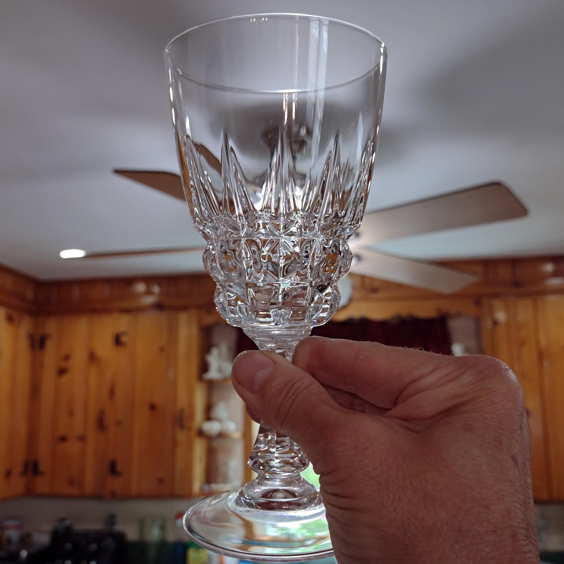 Vintage Cristal D'Arques Durand Pompadour Crystal Wine Glass Water Goblet