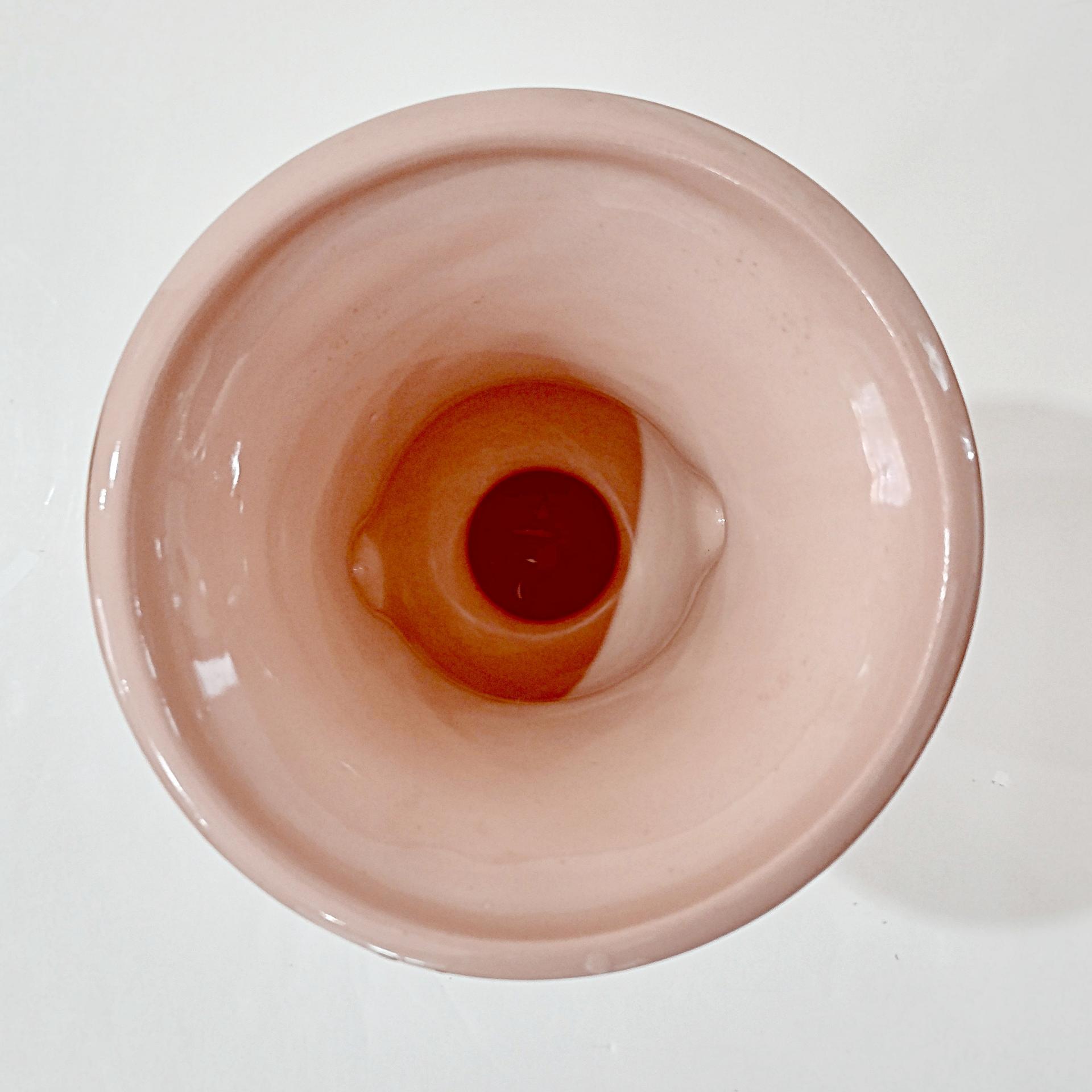 Vintage Pink Floral Ceramic Pedestal Vase, Princeton China MCM 1950's Flower Planter Pot