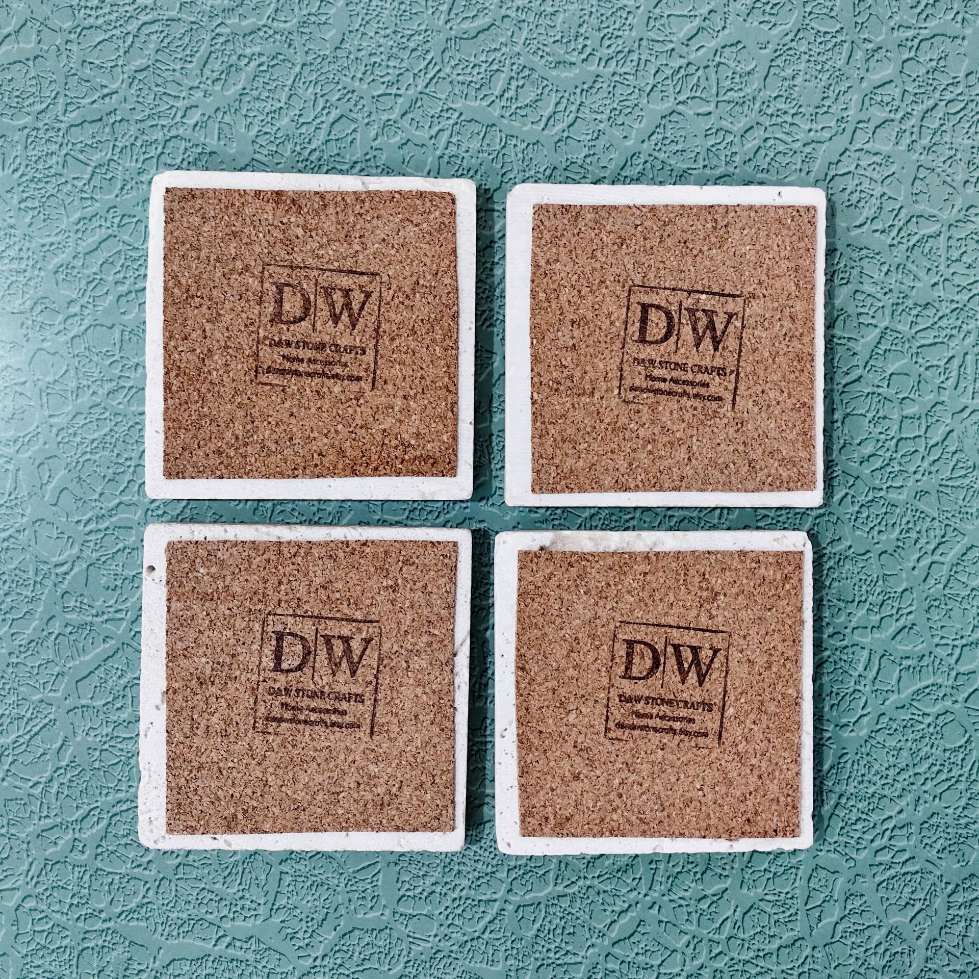 Vintage Baltimore Ravens Stone and Cork Coasters, Set of Four