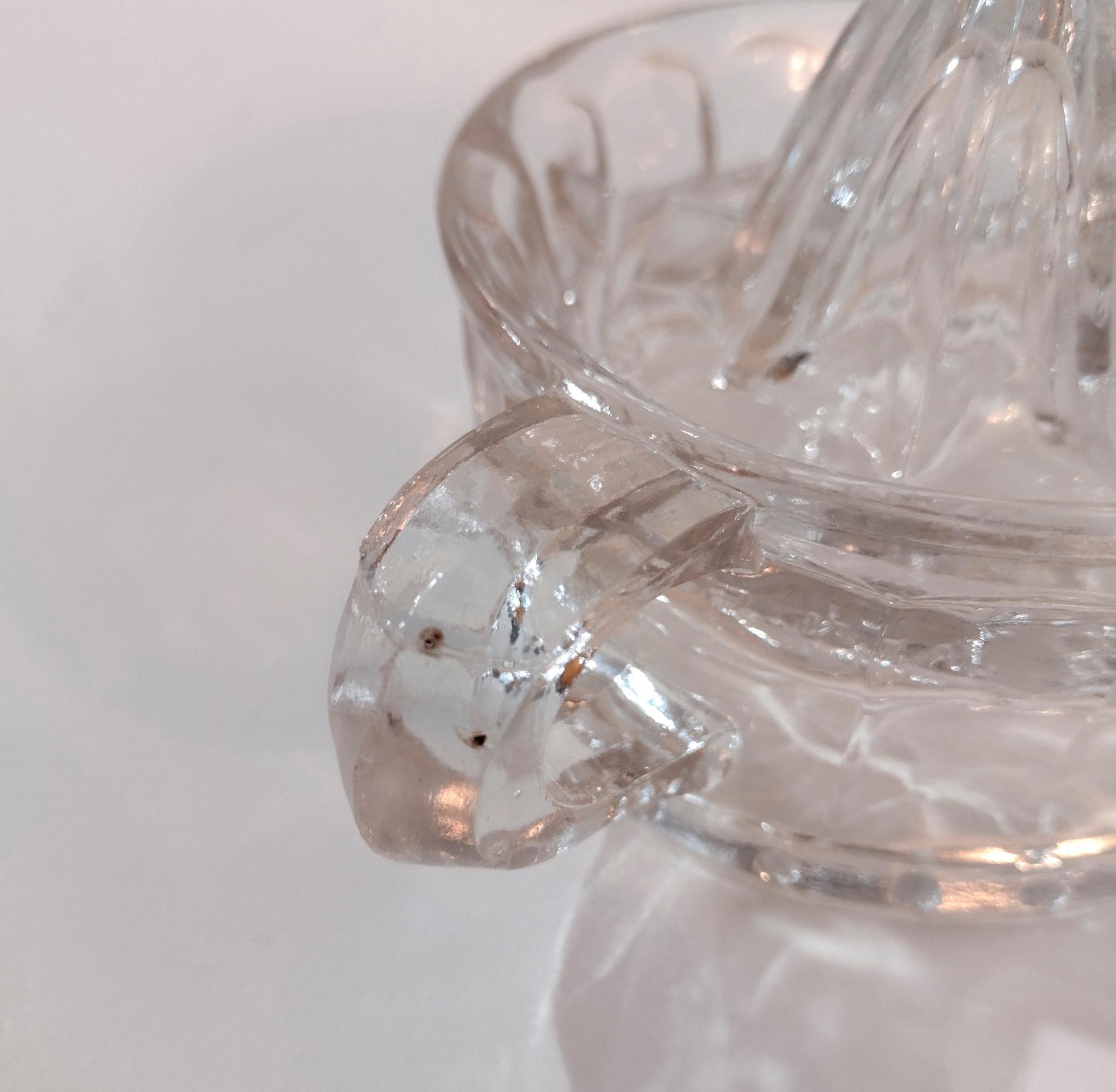 Antique Cambridge Clear Glass Juicer Reamer, AJ Bennet Juice Extractor,  EAPG Vaseline Glass