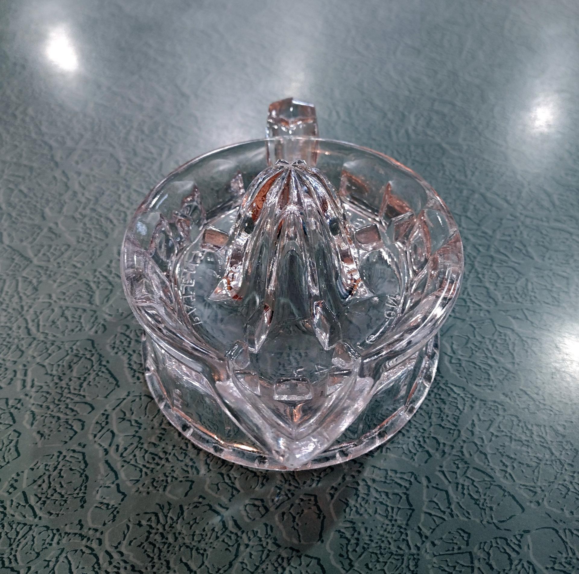 Antique Cambridge Clear Glass Juicer Reamer, AJ Bennet Juice Extractor,  EAPG Vaseline Glass