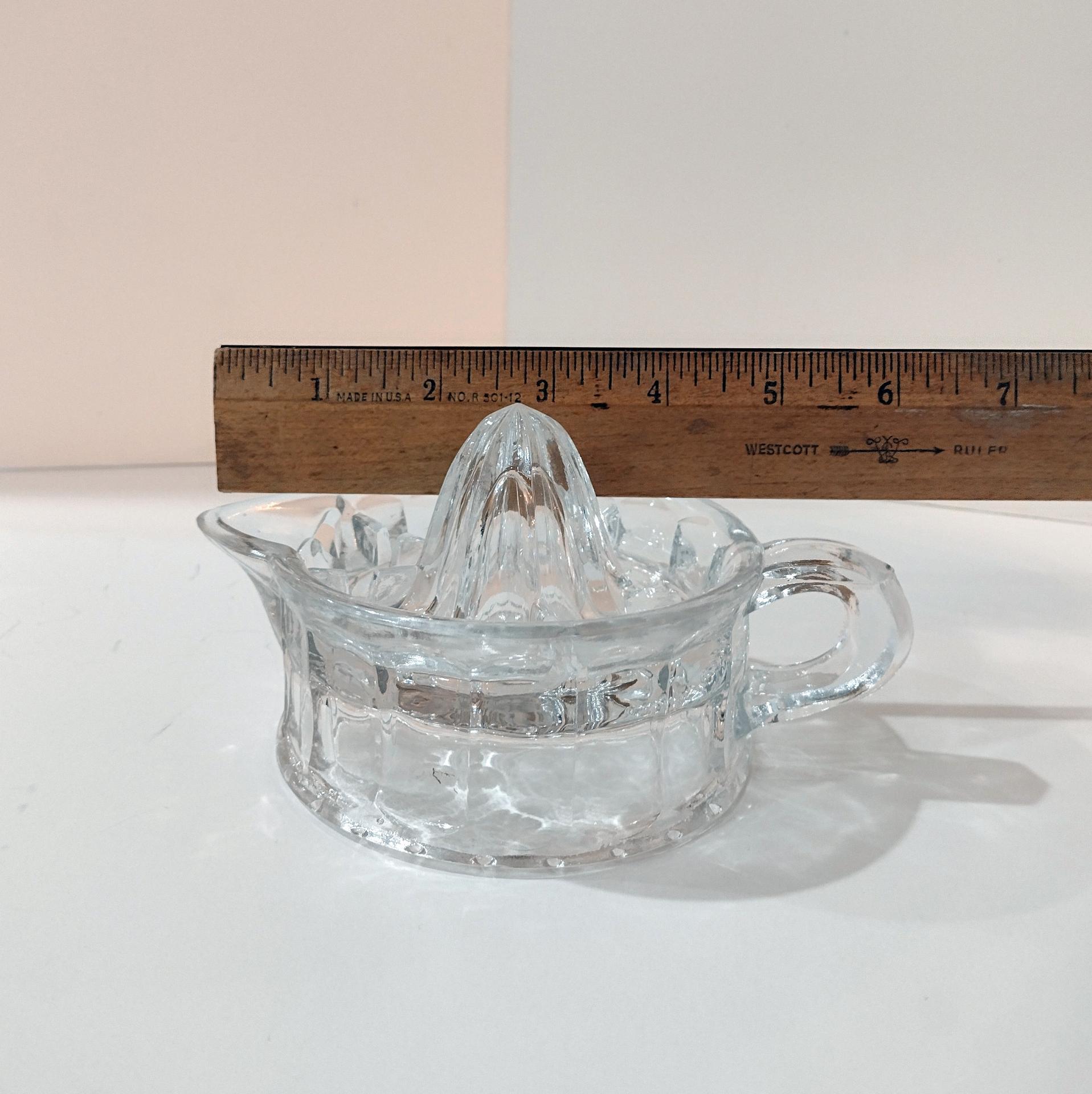 Antique Cambridge Clear Glass Juicer Reamer, AJ Bennet Juice Extractor,  EAPG Vaseline Glass