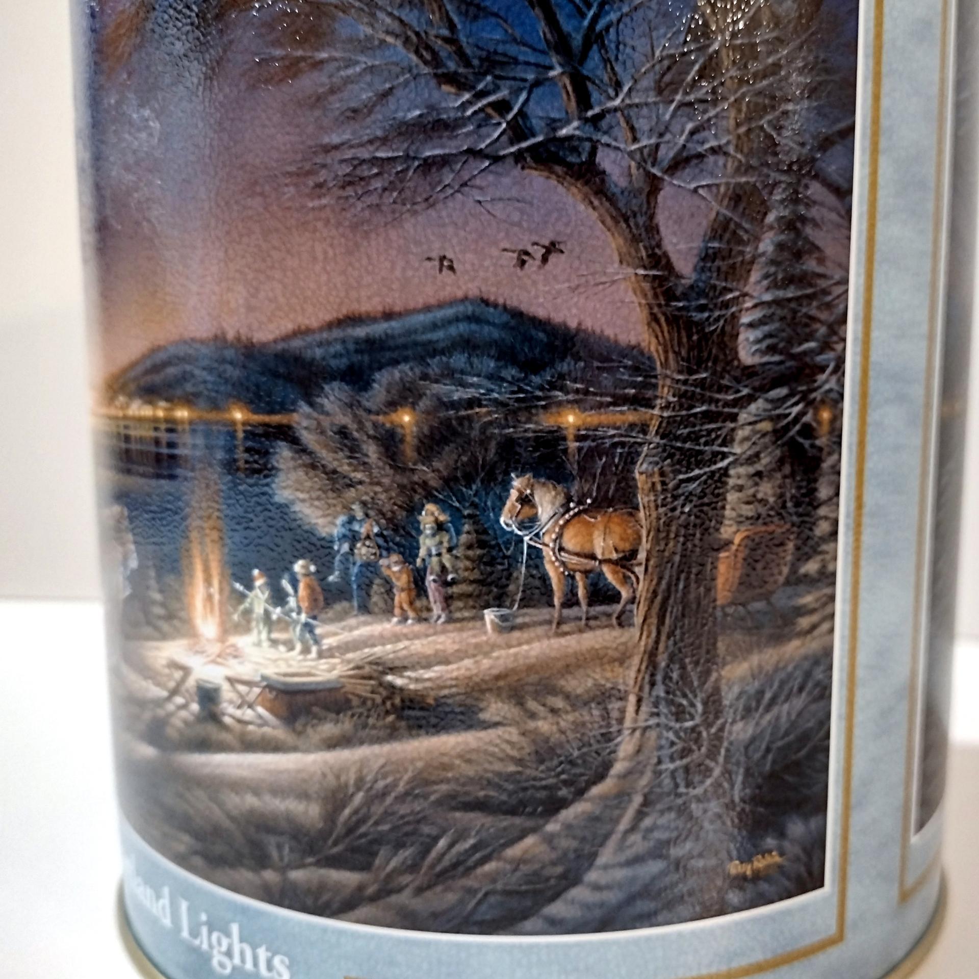 Vintage Terry Redlin Heartland Lights Cylindrical Tin Storage Container