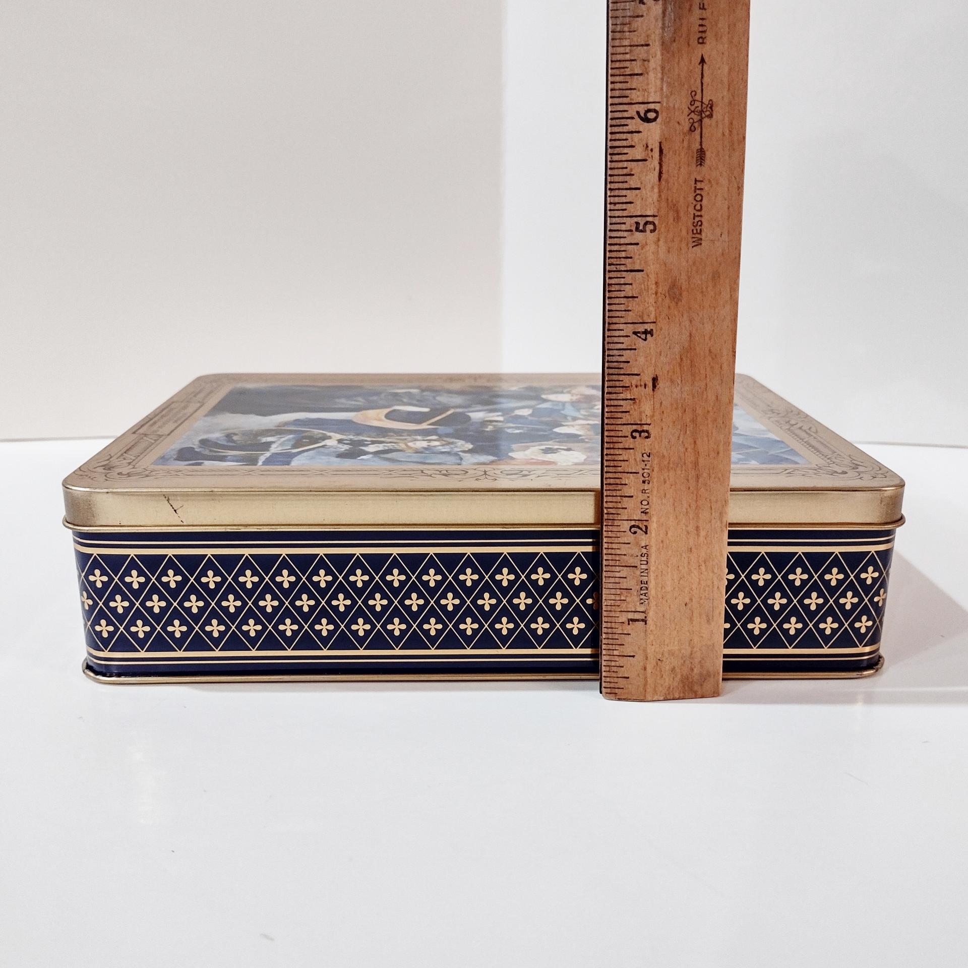 Vintage Renoir The Umbrellas Decorative Storage Tin, Les Parapluies Rectangular Metal Tin Box