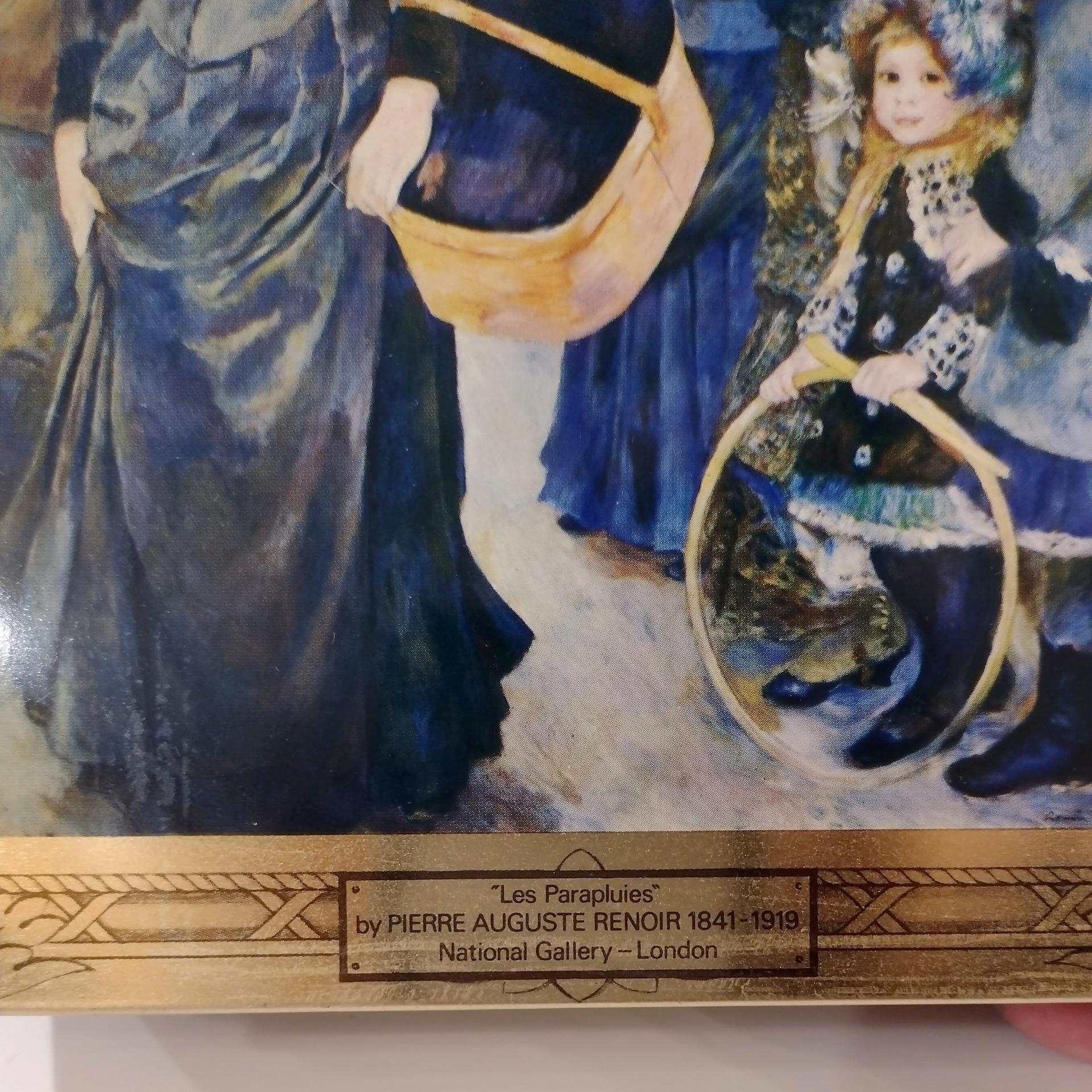 Vintage Renoir The Umbrellas Decorative Storage Tin, Les Parapluies Rectangular Metal Tin Box