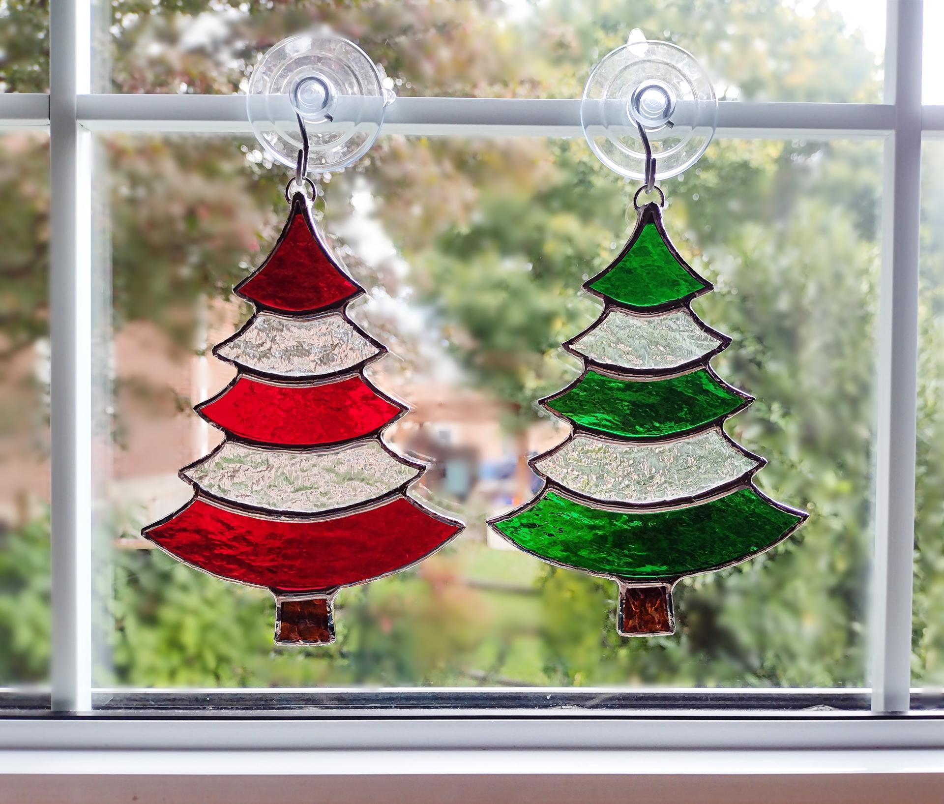 Stained Glass Christmas Tree Suncatcher / Ornament