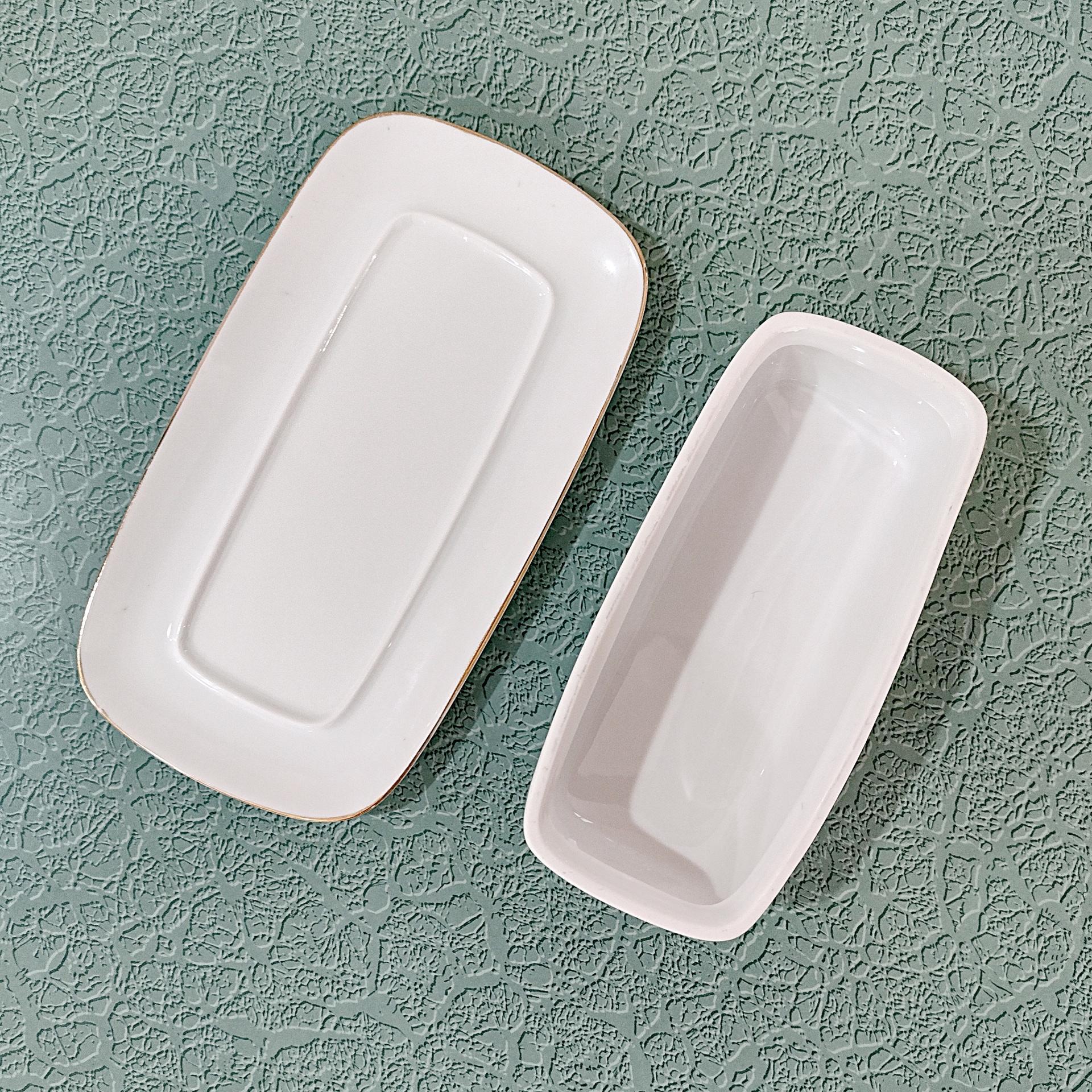 Vintage Kaysons Fine China Golden Rhapsody Covered Butter Dish, 1960's Japanese Porcelain Butter Plate