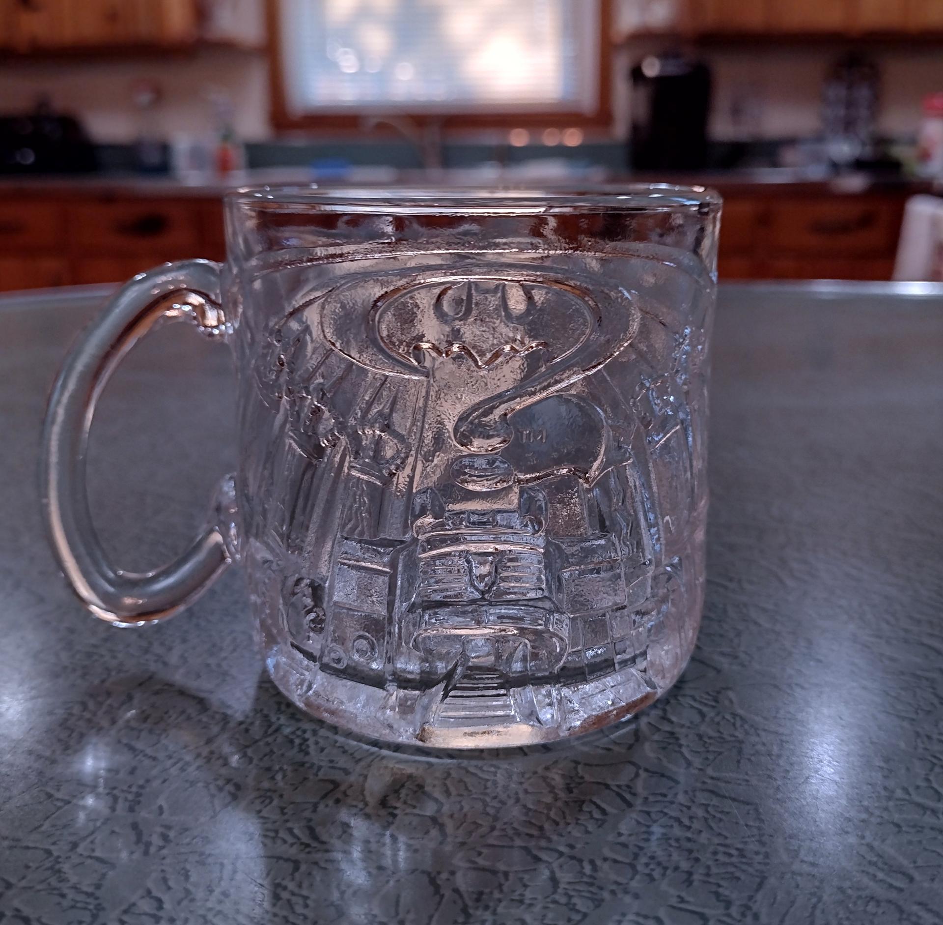 Vintage McDonald's Batman Forever Riddler Glass Mug, Batman Comics Collectible Mug