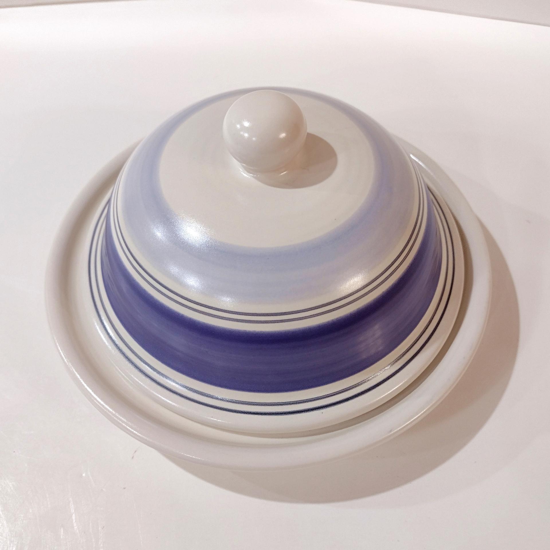 Vintage Pfaltzgraff Rio Ceramic Covered Butter Cheese Dish, Plate with Dome Lid